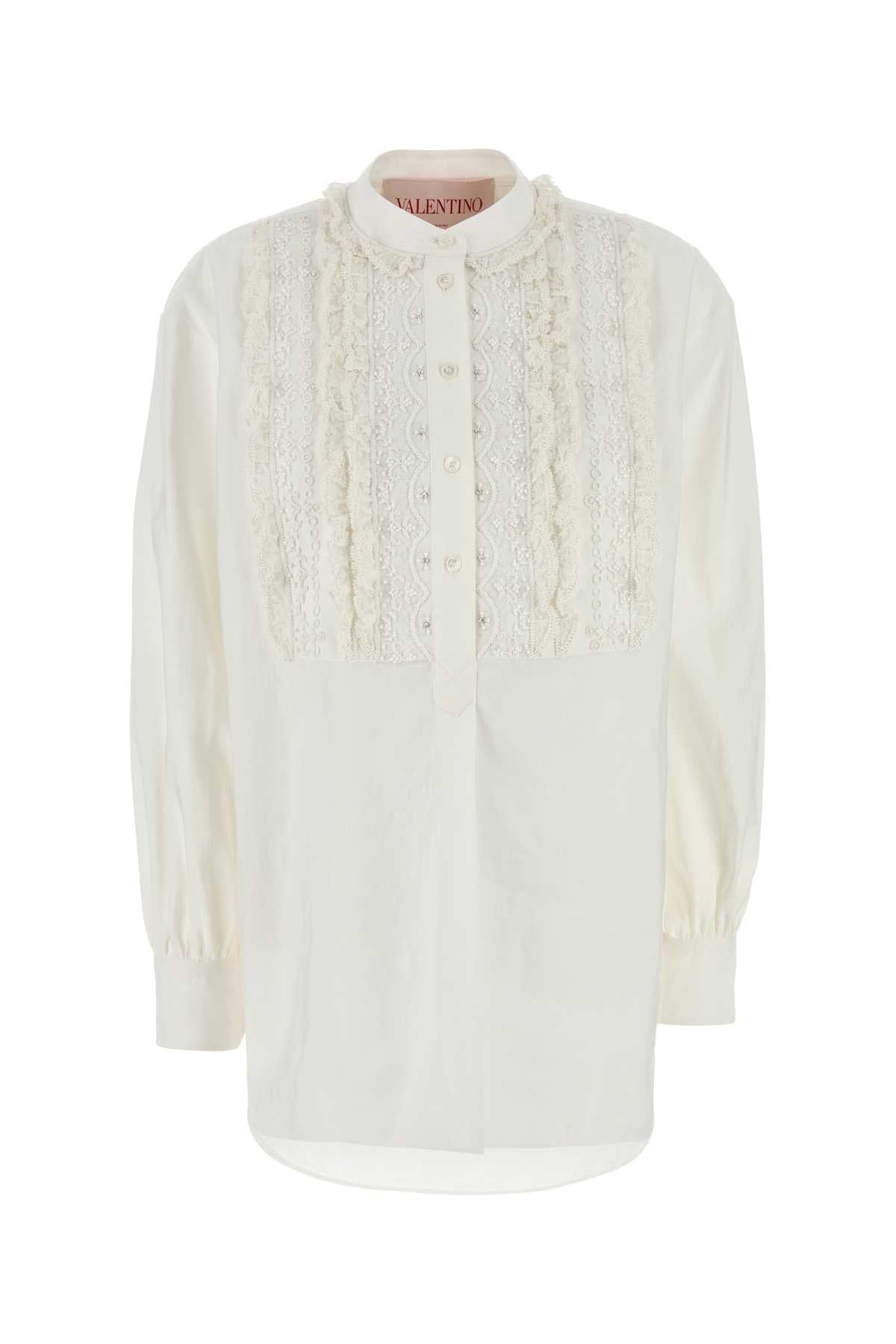 VALENTINO GARAVANI Cotton Blend Blouse with Embroidery for Women
