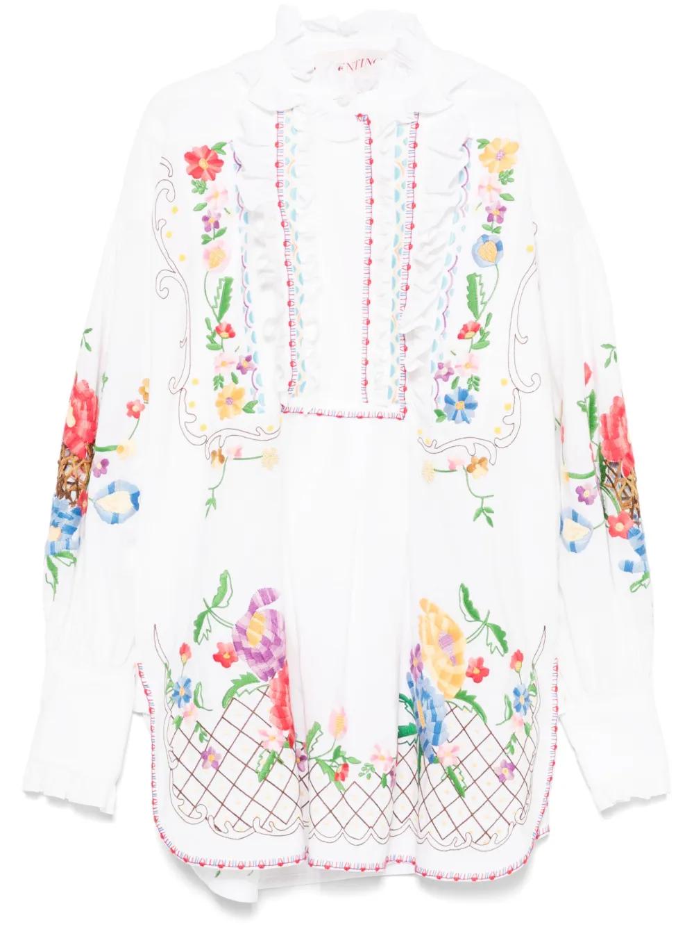 VALENTINO GARAVANI Floral Embroidered Mini Dress