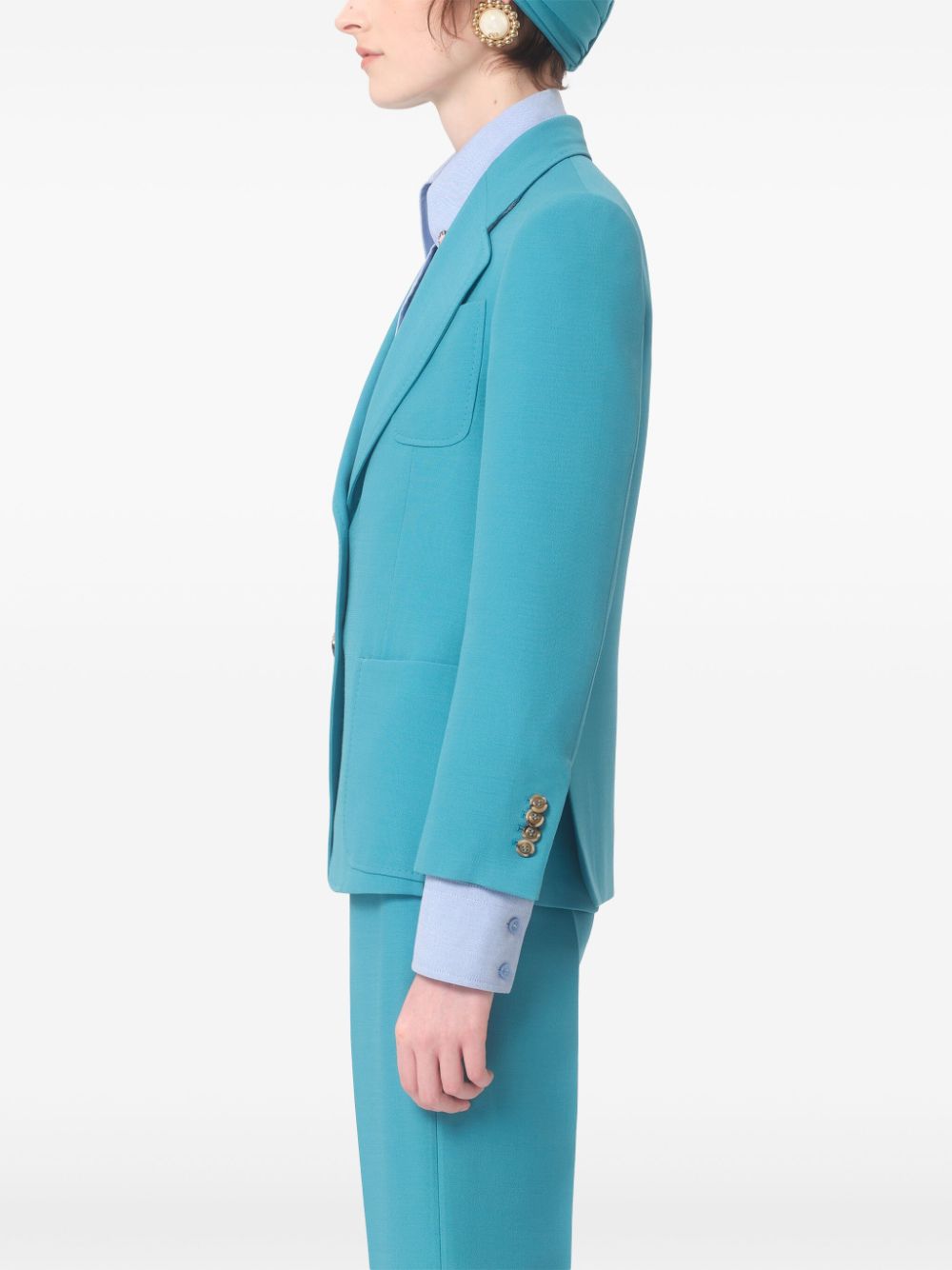 VALENTINO Turquoise 2-Button Women's Blazer