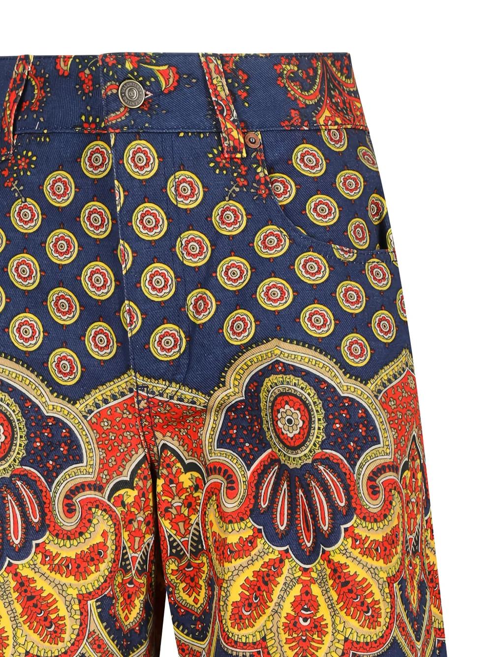 VALENTINO GARAVANI Paisley Patterned Wide Leg Jeans