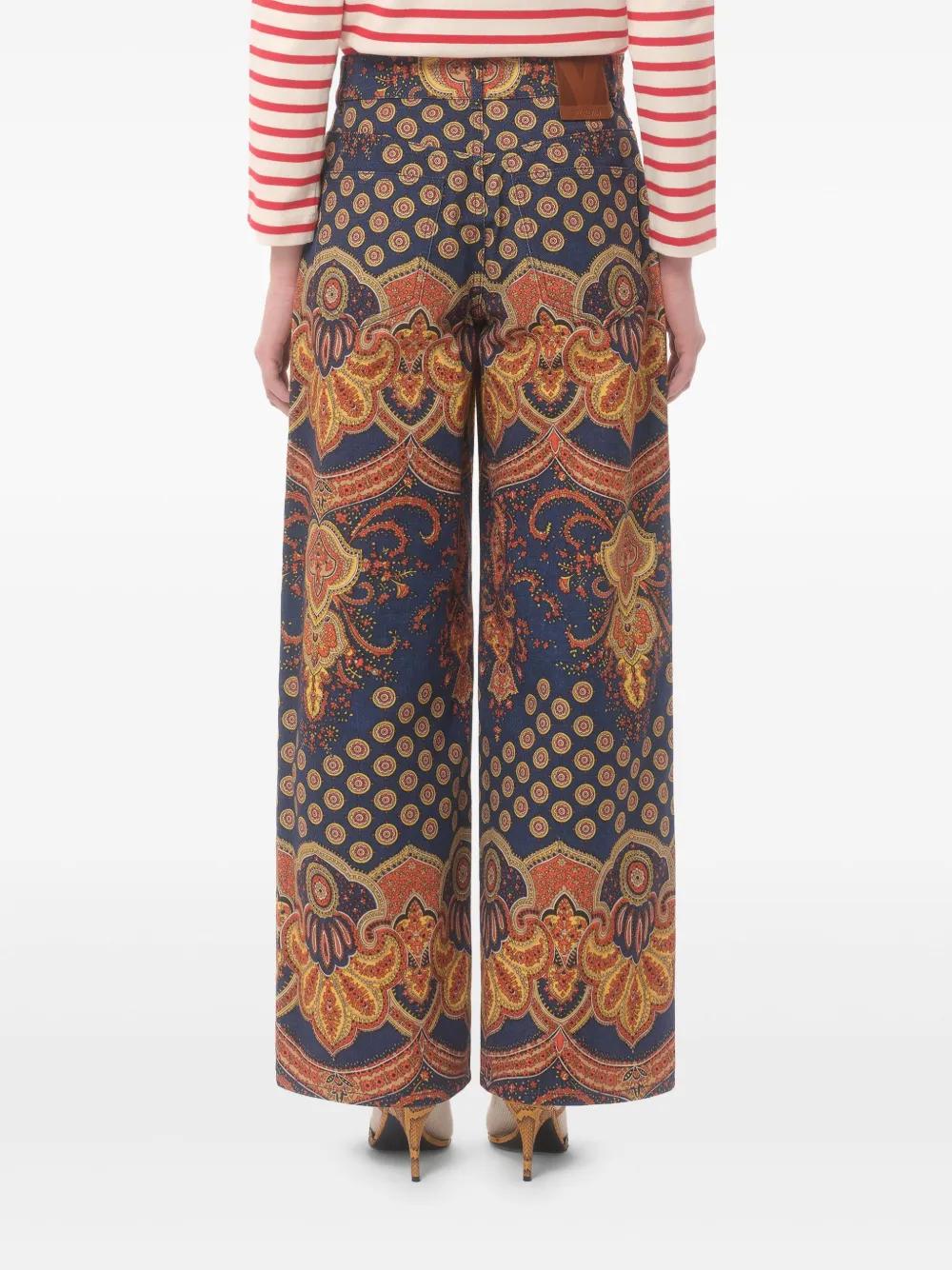 VALENTINO GARAVANI Paisley Patterned Wide Leg Jeans