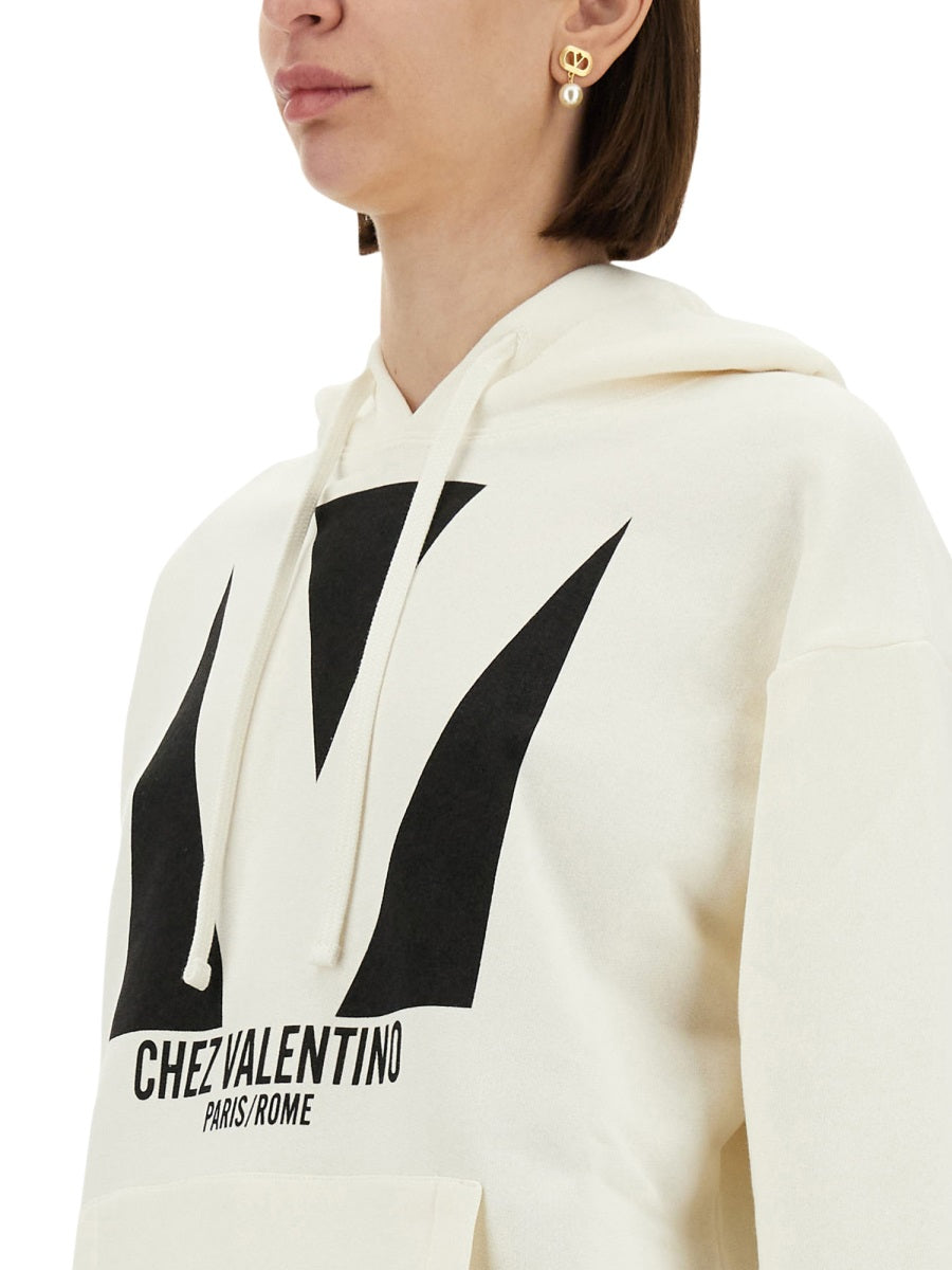 VALENTINO Cotton Hoodie with Print - Size S