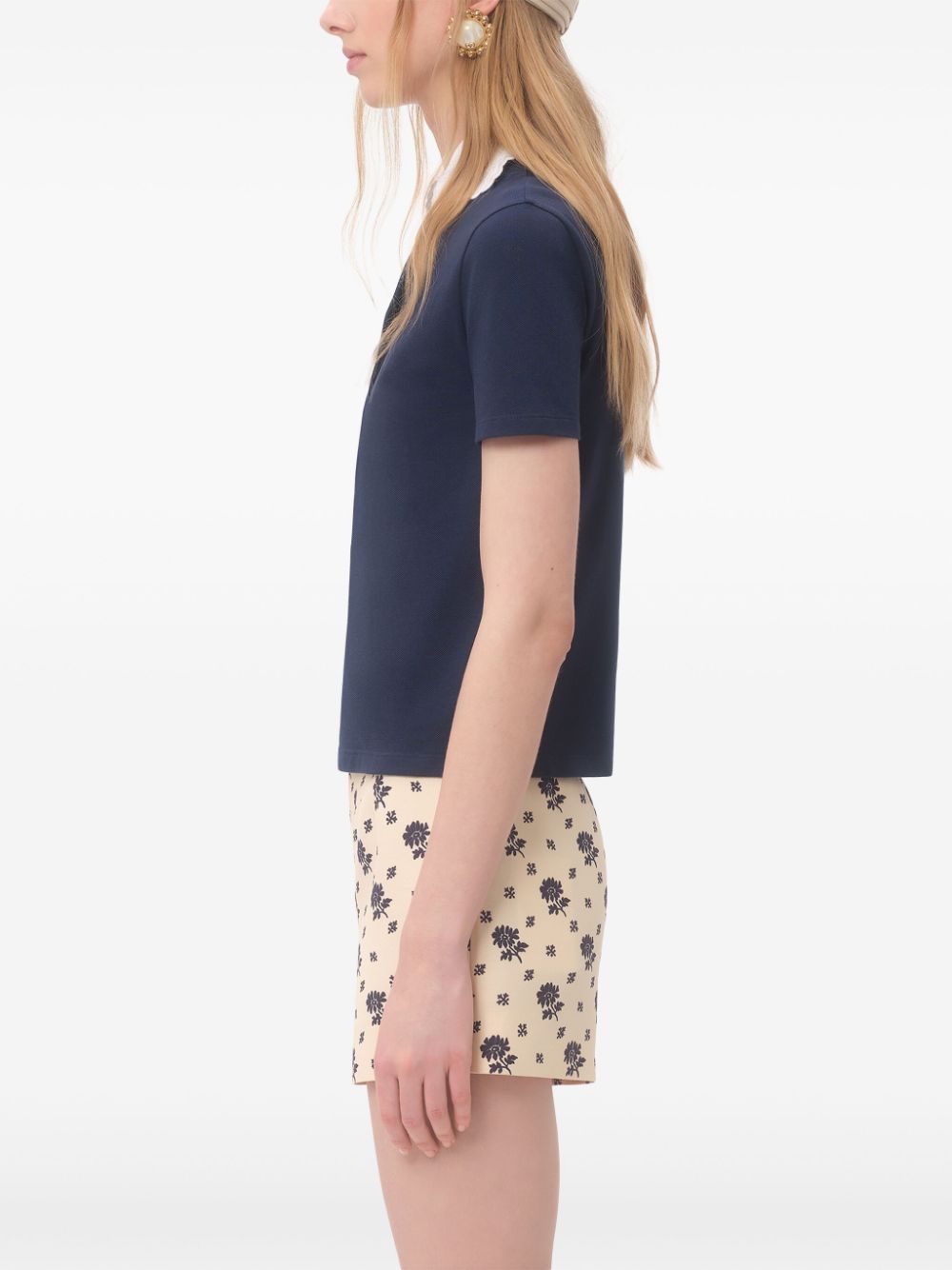 VALENTINO Embroidered Cotton Sweatshirt Polo Shirt - Size S