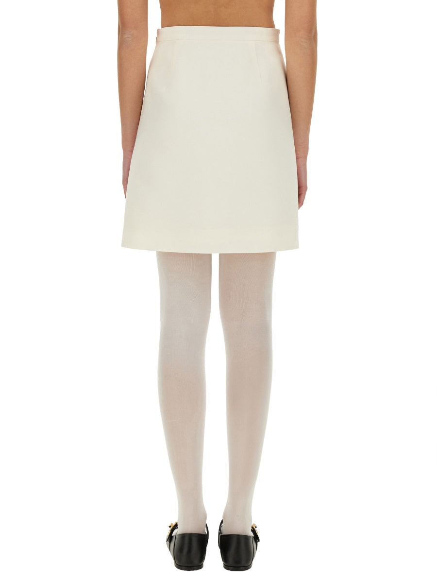 VALENTINO Solid Crepe Couture Mini Skirt - Size 38