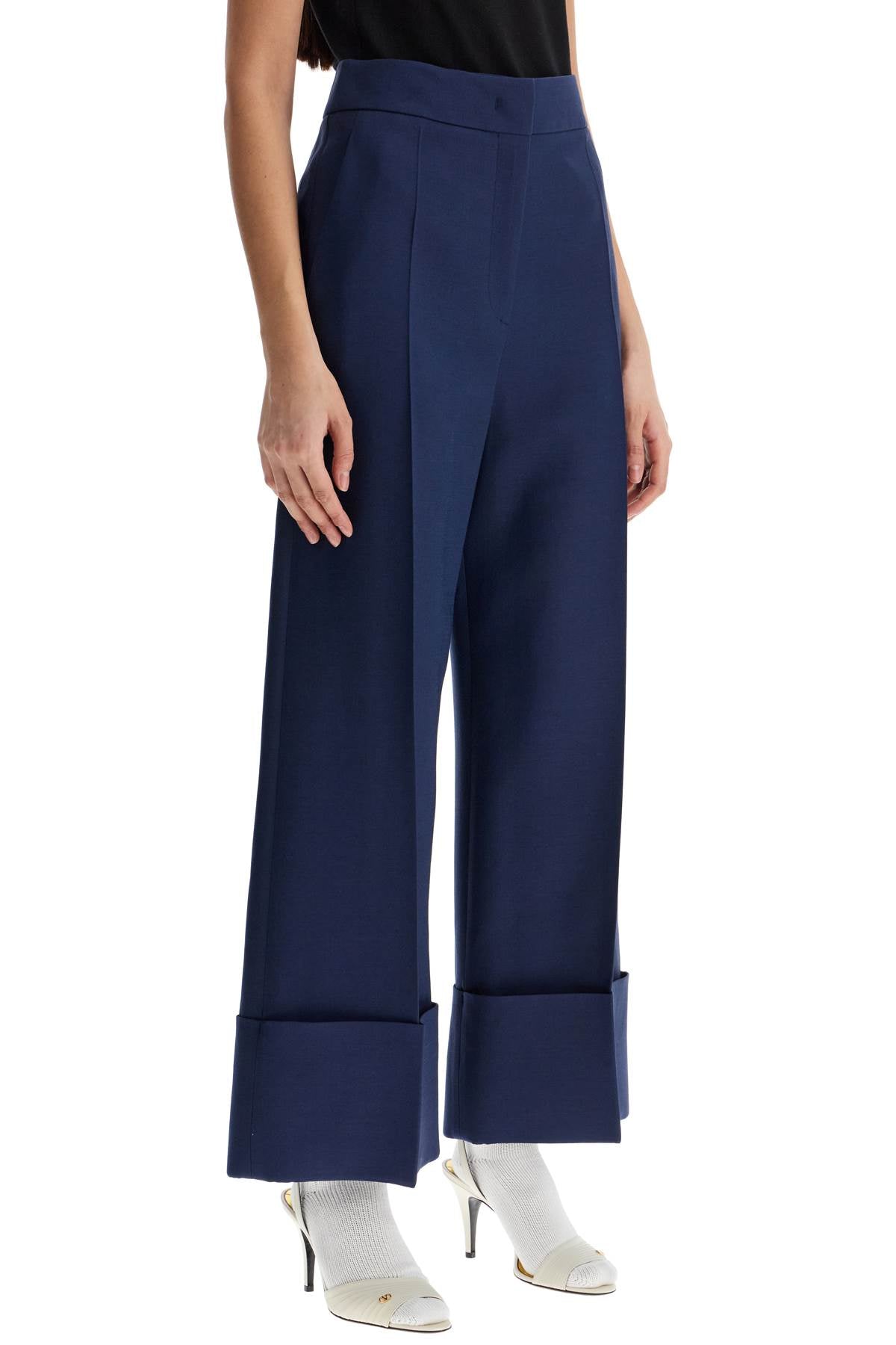 VALENTINO High Waist Wool and Silk Pants