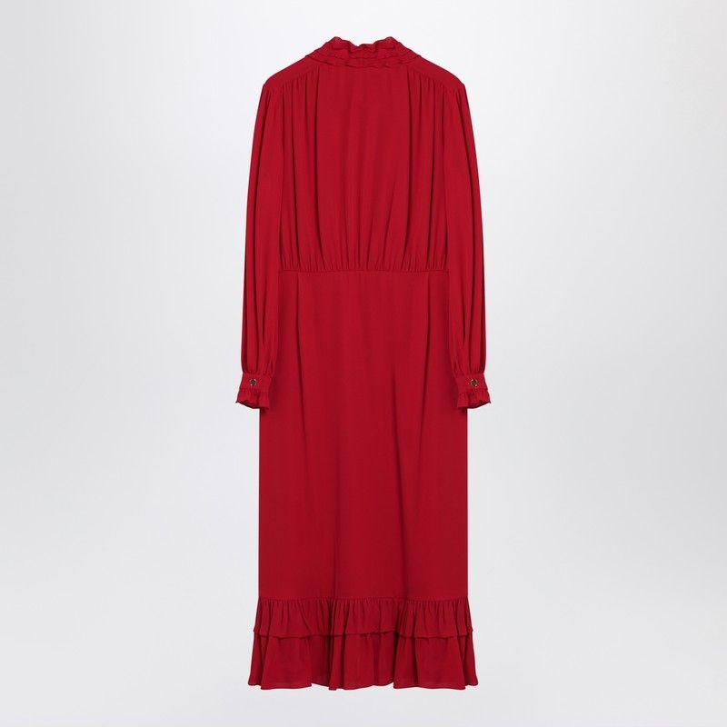 VALENTINO Elegant Midi Dress with Ruffled Bow Detail