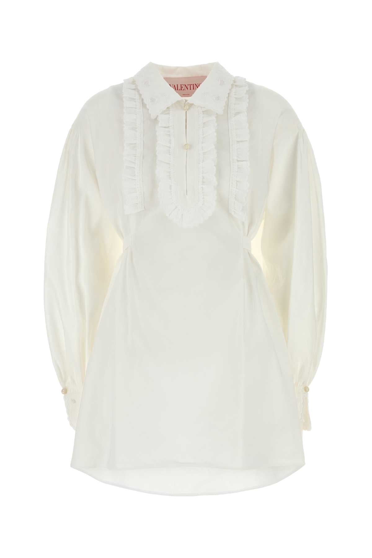 VALENTINO GARAVANI Embroidered Cotto Blend Shirt Dress for Women