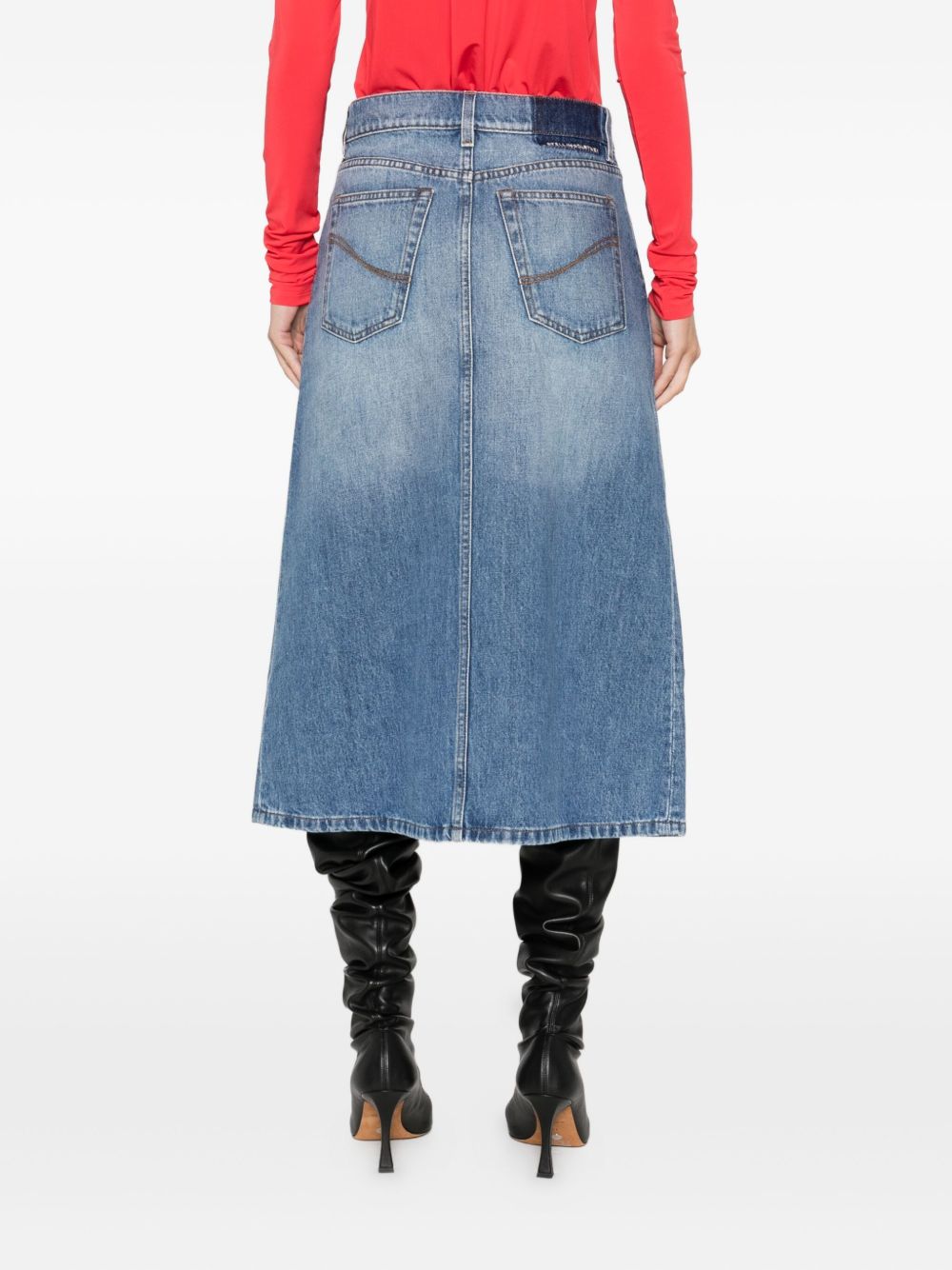 STELLA MCCARTNEY Denim Cotton Midi Skirt for Women