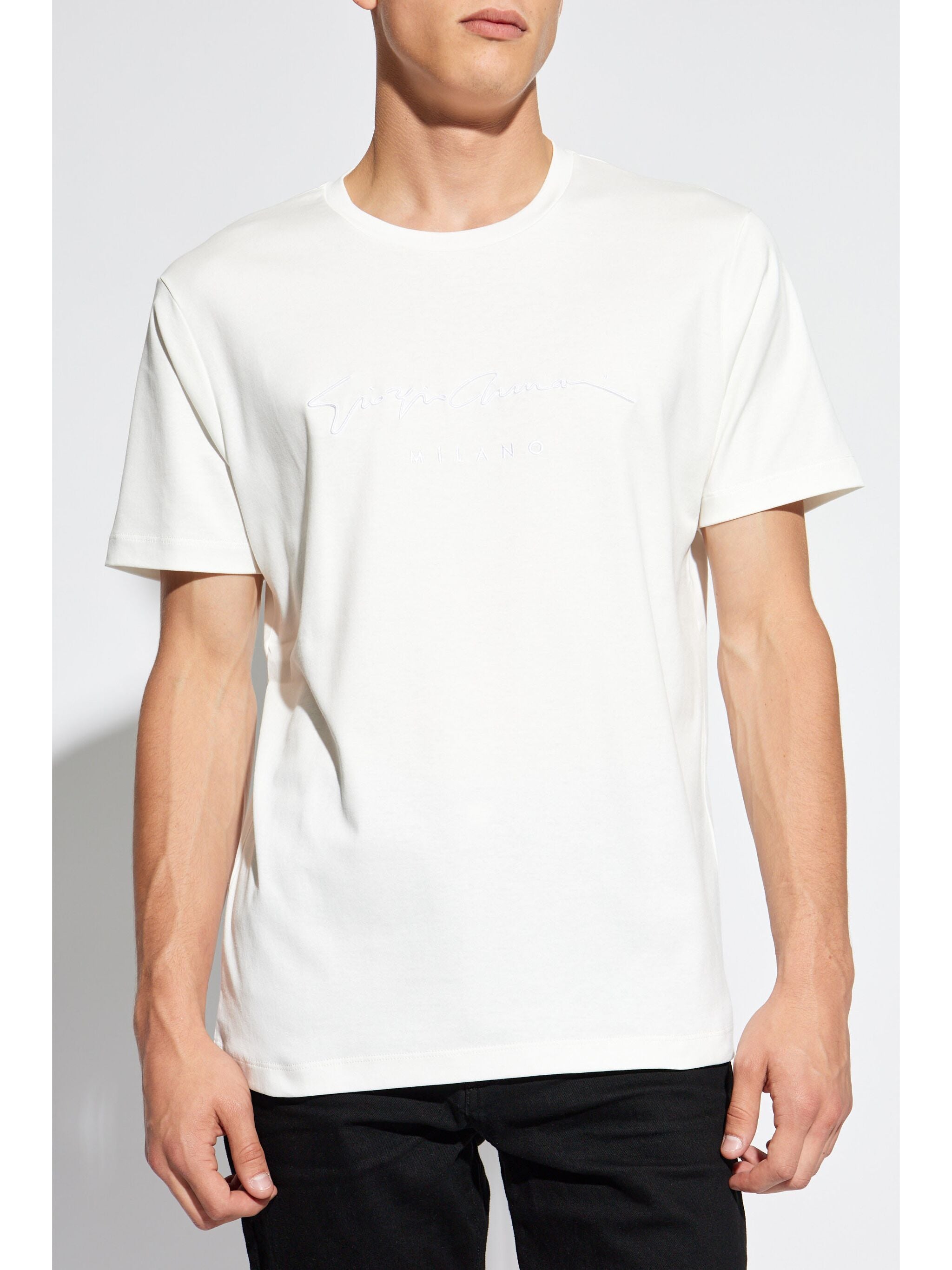 GIORGIO ARMANI Classic Cotton T-Shirt for Men - Fall/Winter 2025