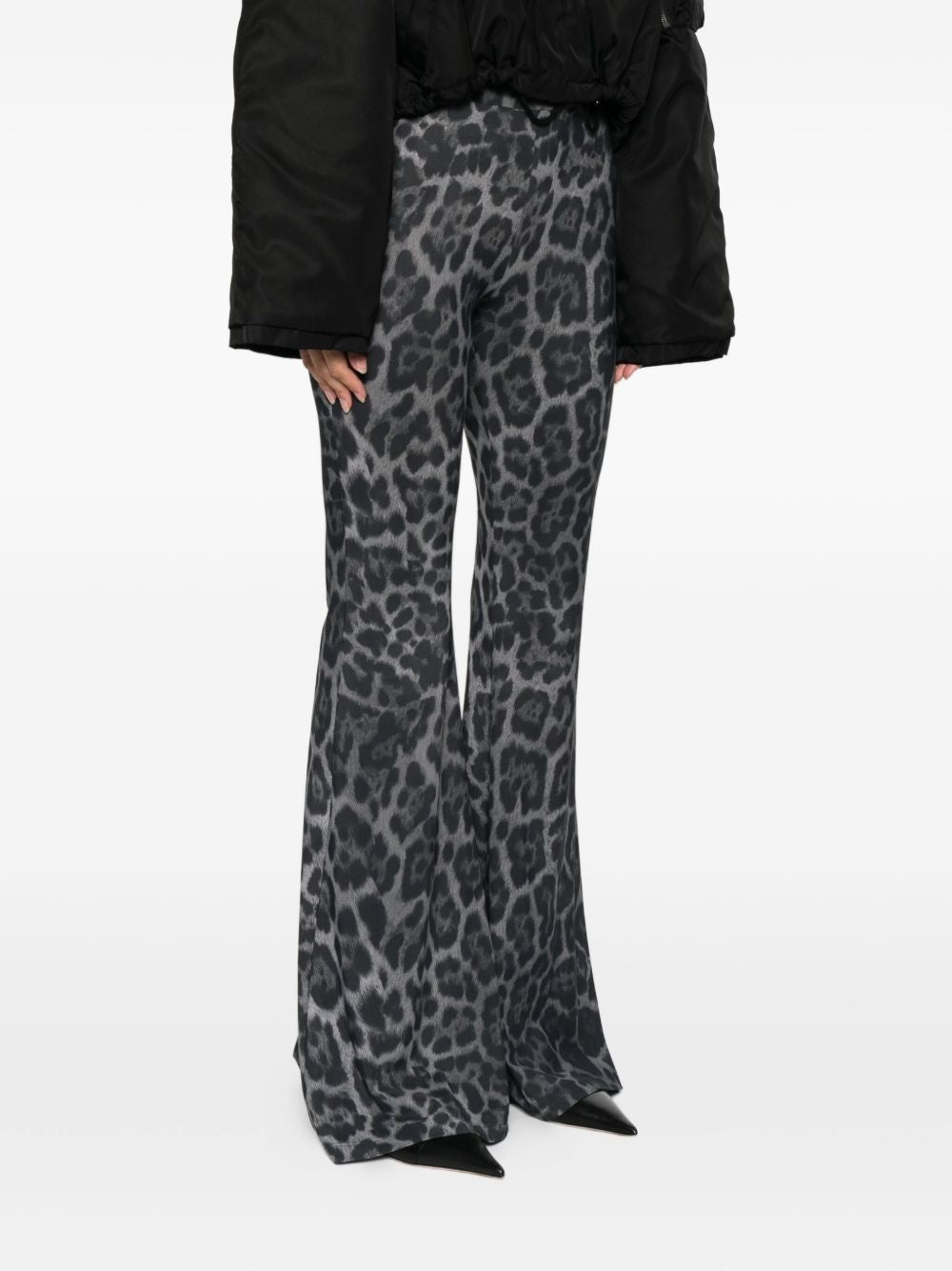 STELLA MCCARTNEY Leopard Print Flared High Waist Jeans