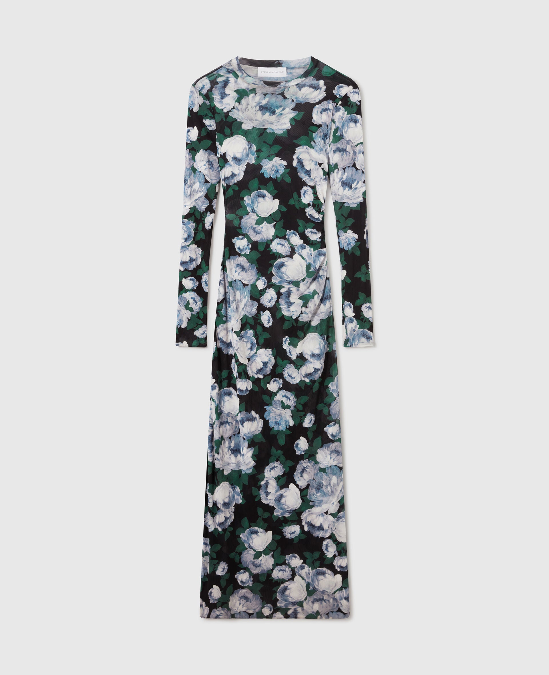STELLA MCCARTNEY Floral Long-Sleeve Mesh Midi Dress - Size S
