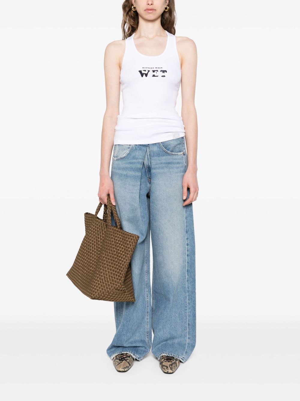 STELLA MCCARTNEY Racerback Scoop Neck Sleeveless Tank Top