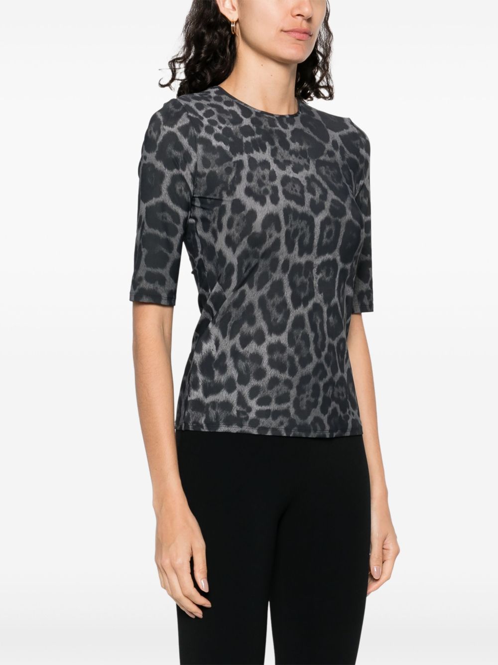 STELLA MCCARTNEY Leopard Print Crew Neck Top