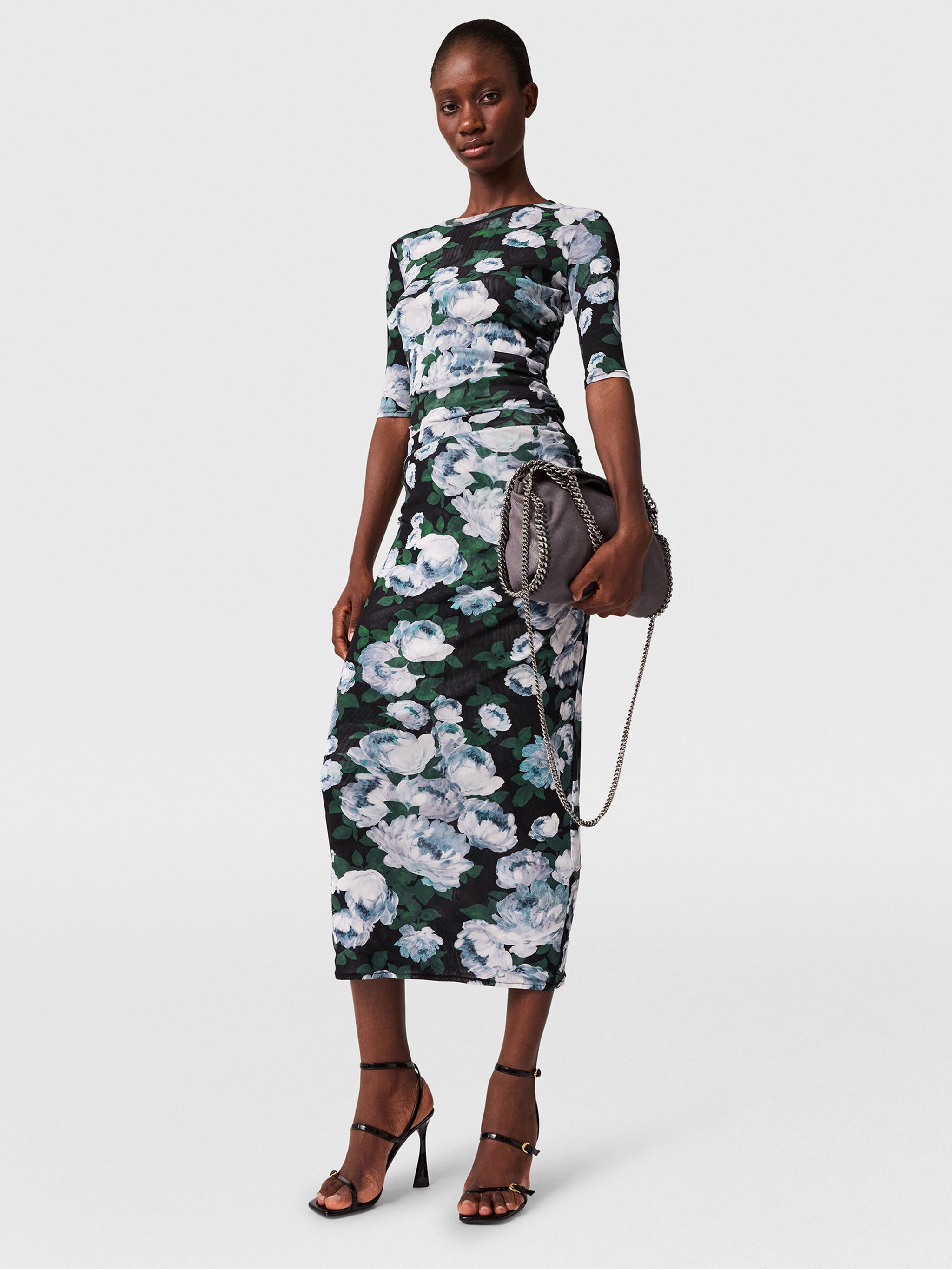 STELLA MCCARTNEY Floral Mesh Top with Three-Quarter Sleeves - Size S