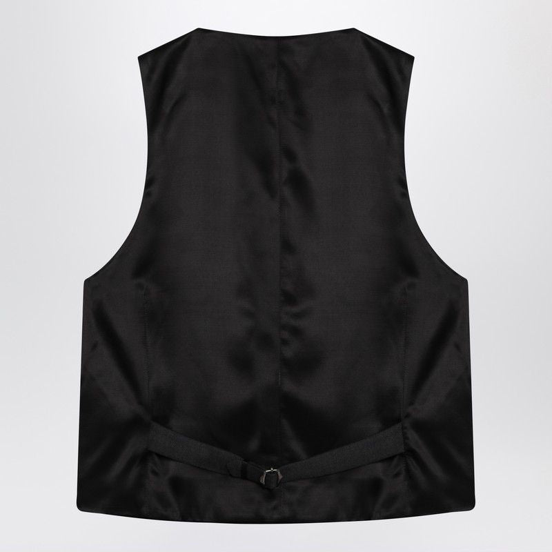 VALENTINO Classic Wide Neckline Wool Vest for Men - SS25