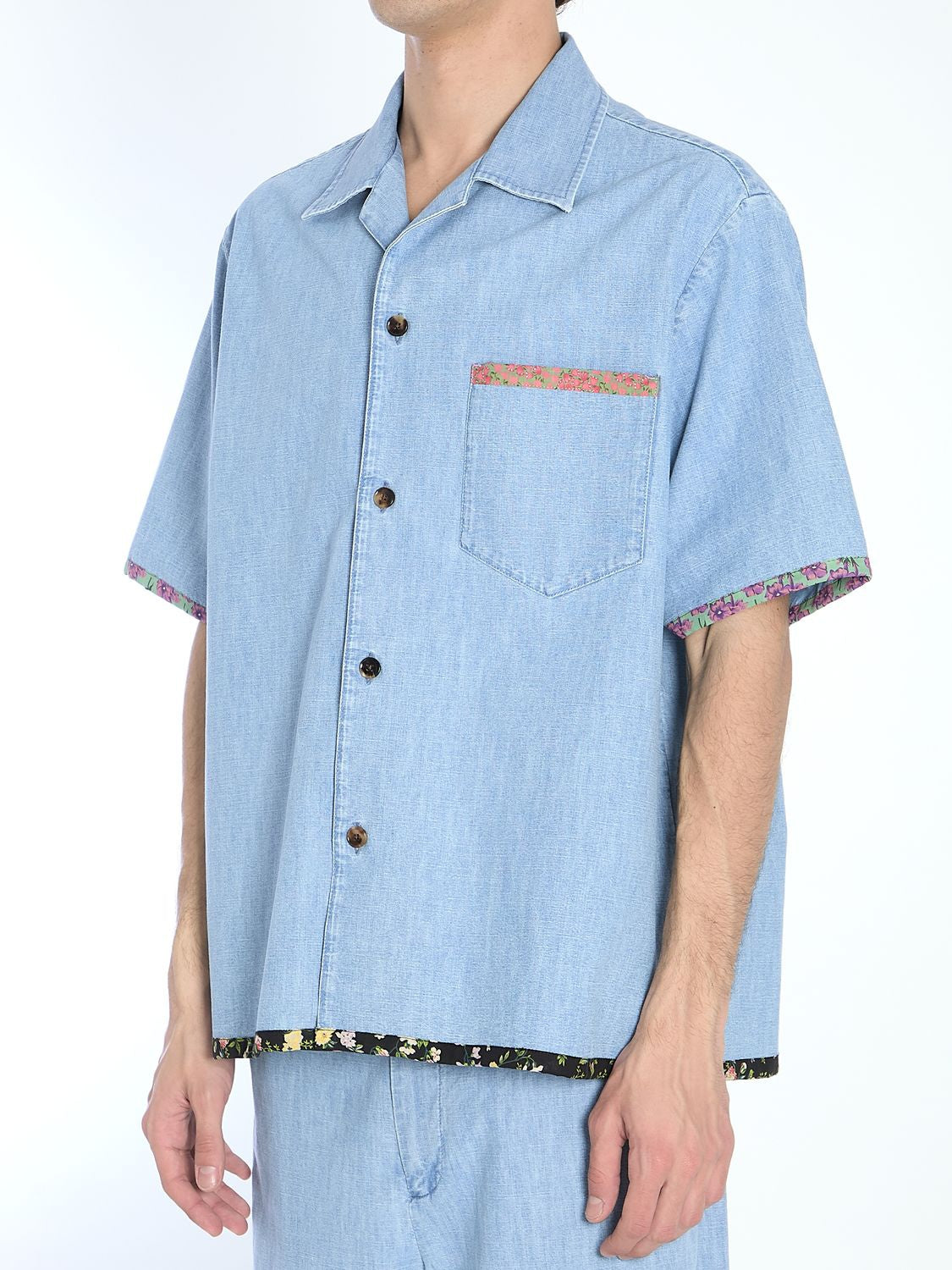 VALENTINO GARAVANI Short-Sleeved Denim Shirt IT 48