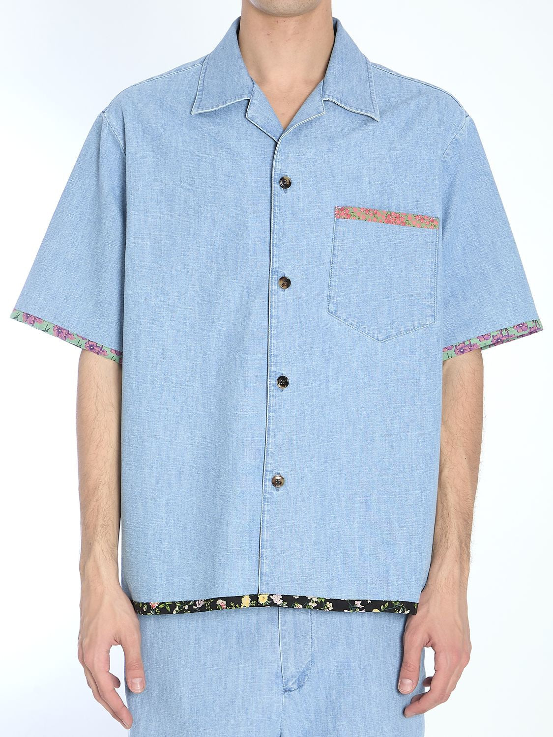 VALENTINO GARAVANI Short-Sleeved Denim Shirt IT 48