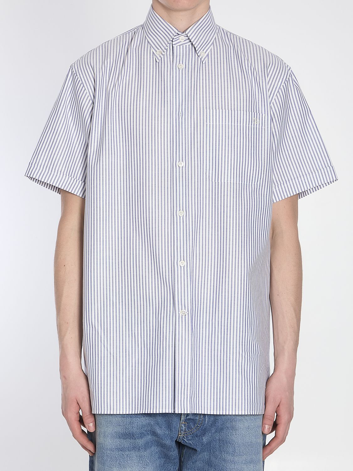VALENTINO Short Sleeve Signature Logo Shirt for Men
