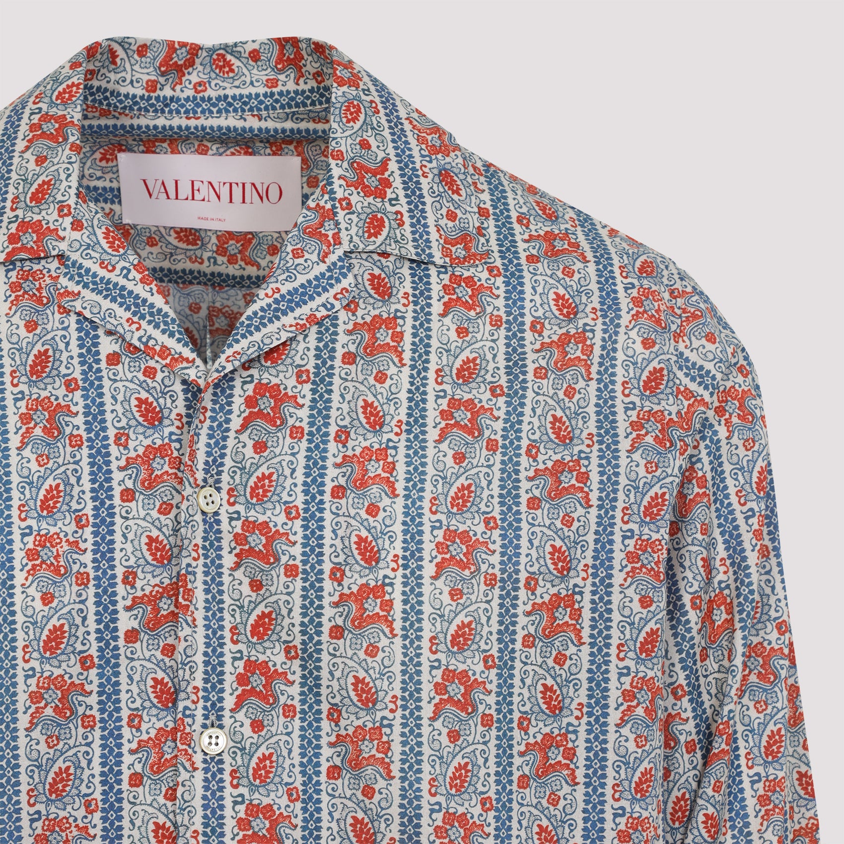 VALENTINO Voyage Imaginare Print Cotton Pajama Shirt - Size M