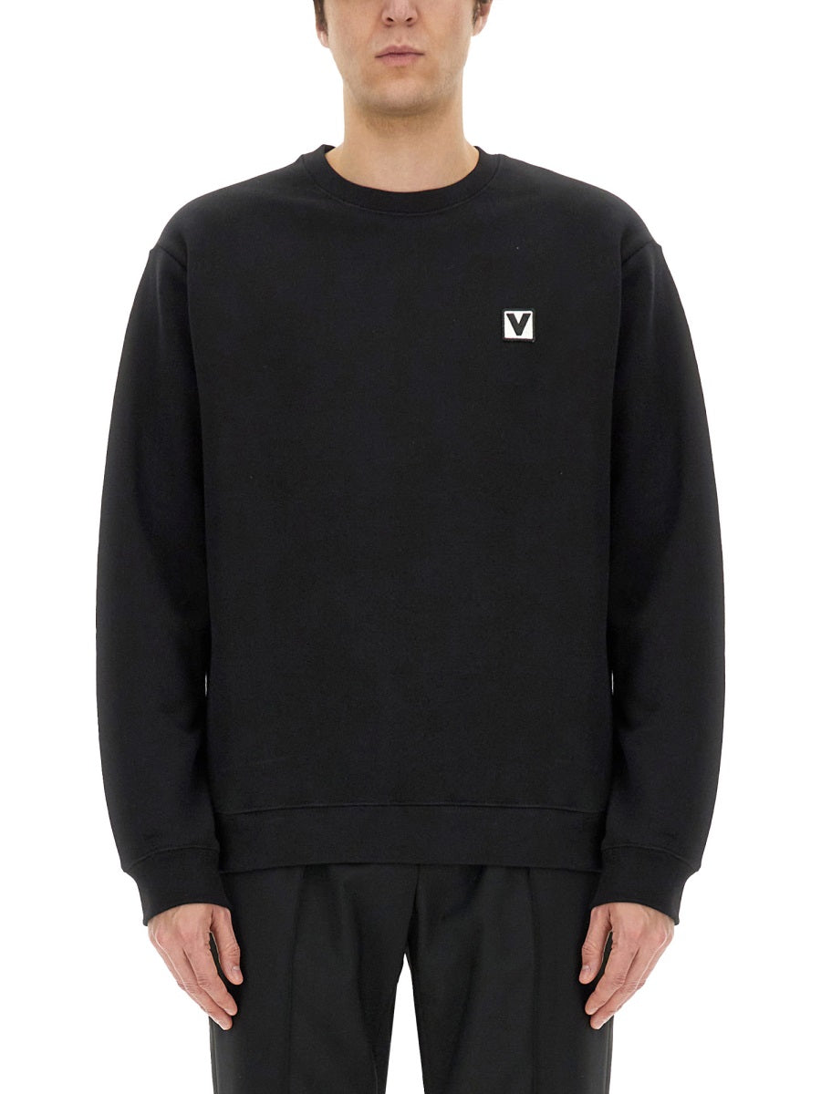 Cotton Crewneck Sweatshirt with Chez Valentino Patch - Size L