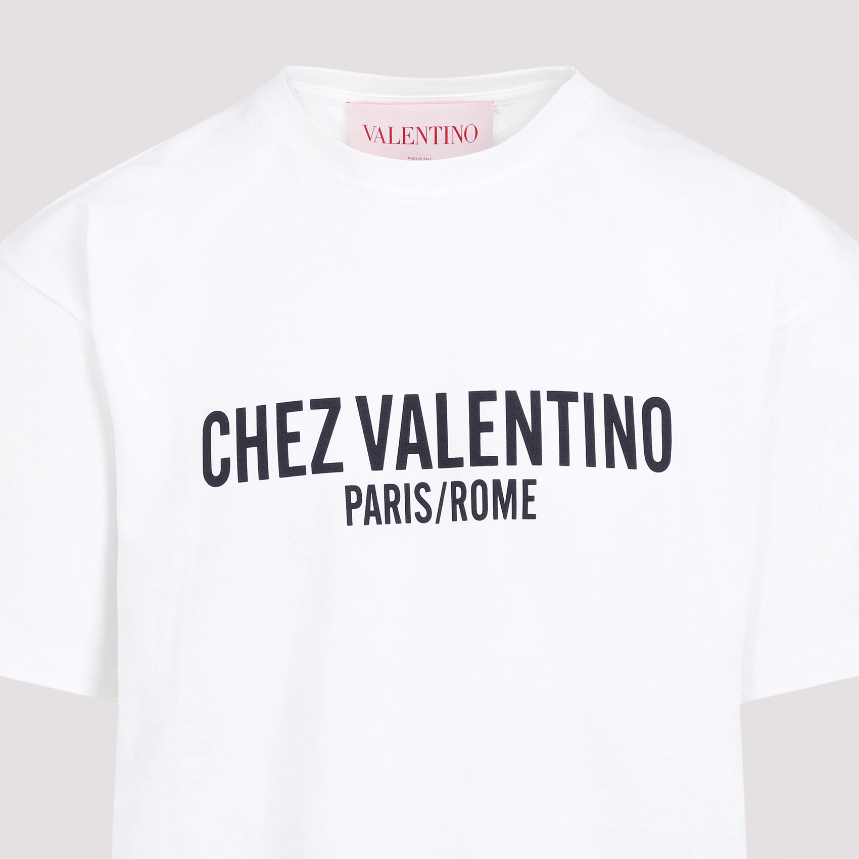 VALENTINO Men's Crew Neck Mini T-Shirt with Chez Print