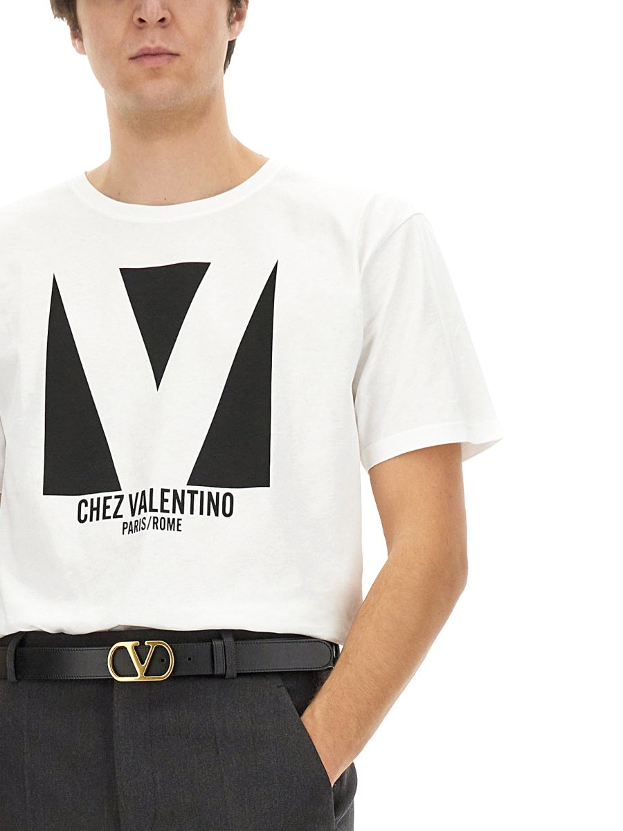 Essentials Cotton T-Shirt with Chez Valentino Print - Size M