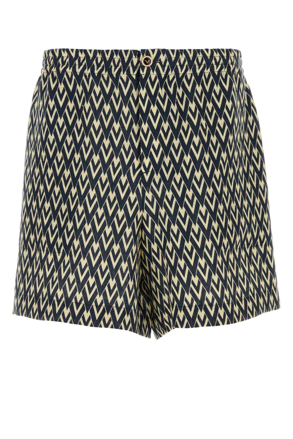 VALENTINO GARAVANI Printed Linen Bermuda Shorts for Men
