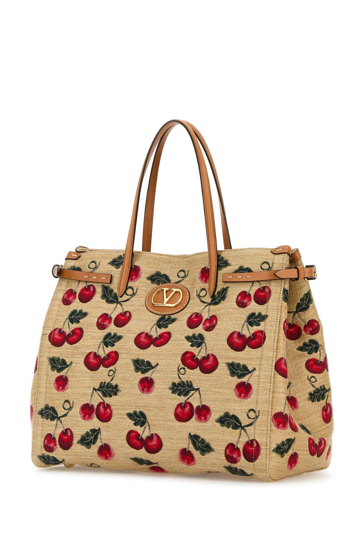 VALENTINO GARAVANI Medium Embroidered Raffia Antibes Handbag