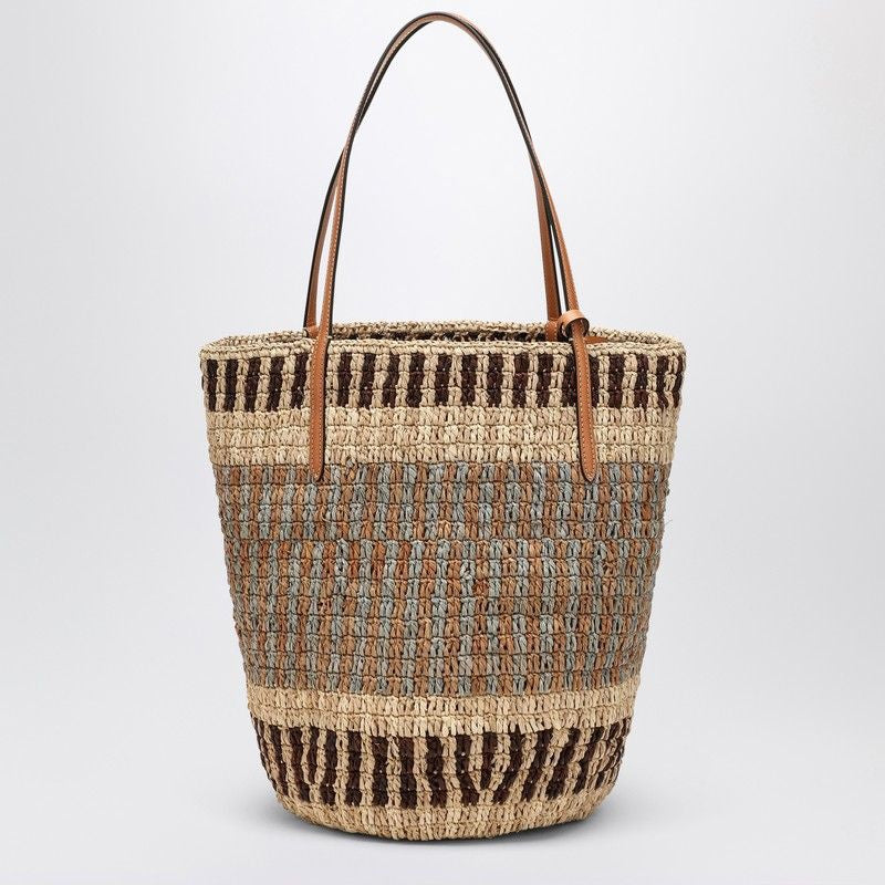 VALENTINO GARAVANI Signature Shopping Handbag with Leather Details