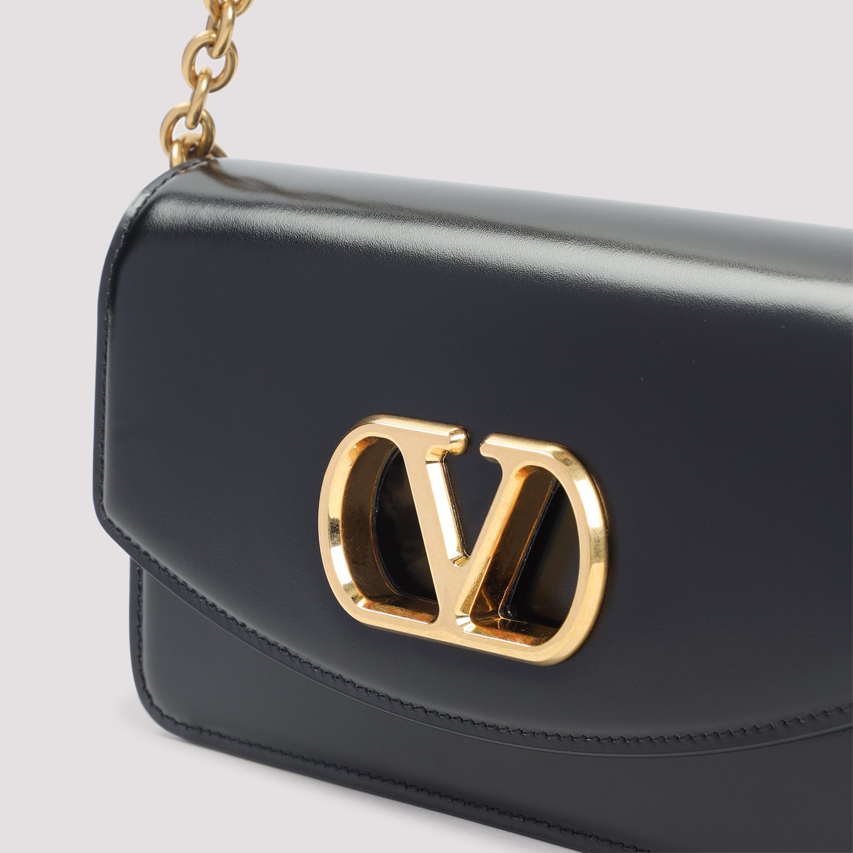 VALENTINO GARAVANI Mini Vlogo Signature Leather Shoulder Handbag