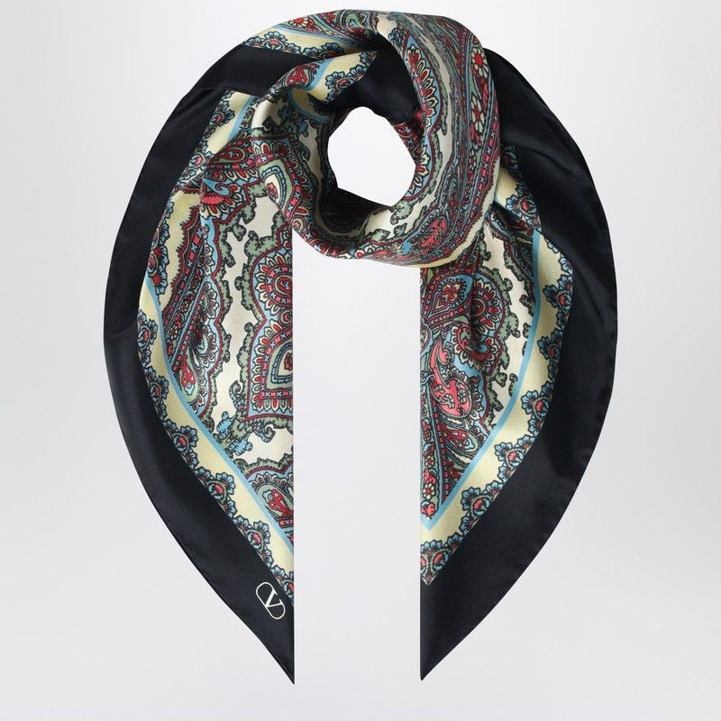 VALENTINO GARAVANI Silk Scarf with Paisley Print