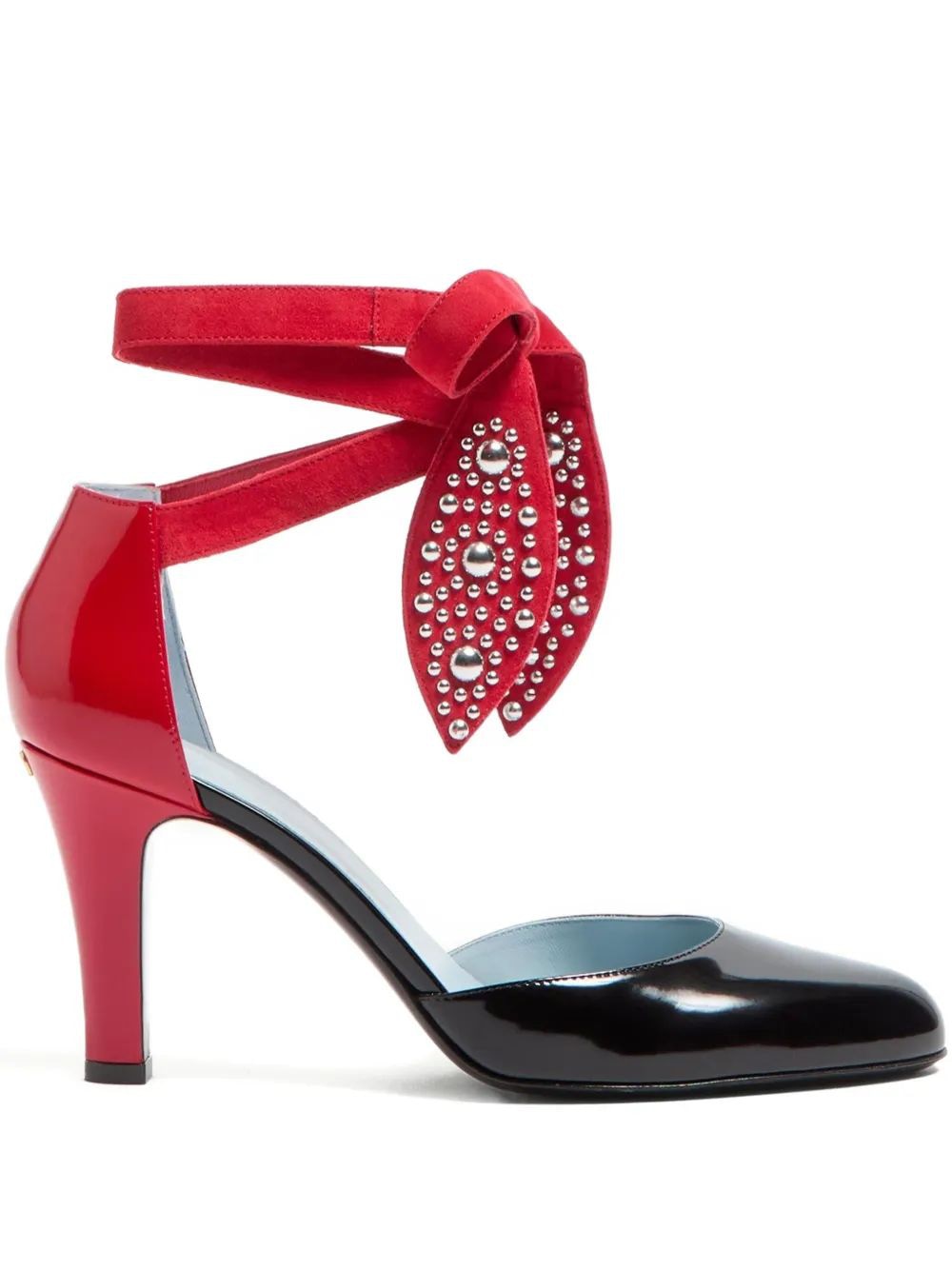 VALENTINO GARAVANI Two-Tone Leather Ankle Strap Pumps