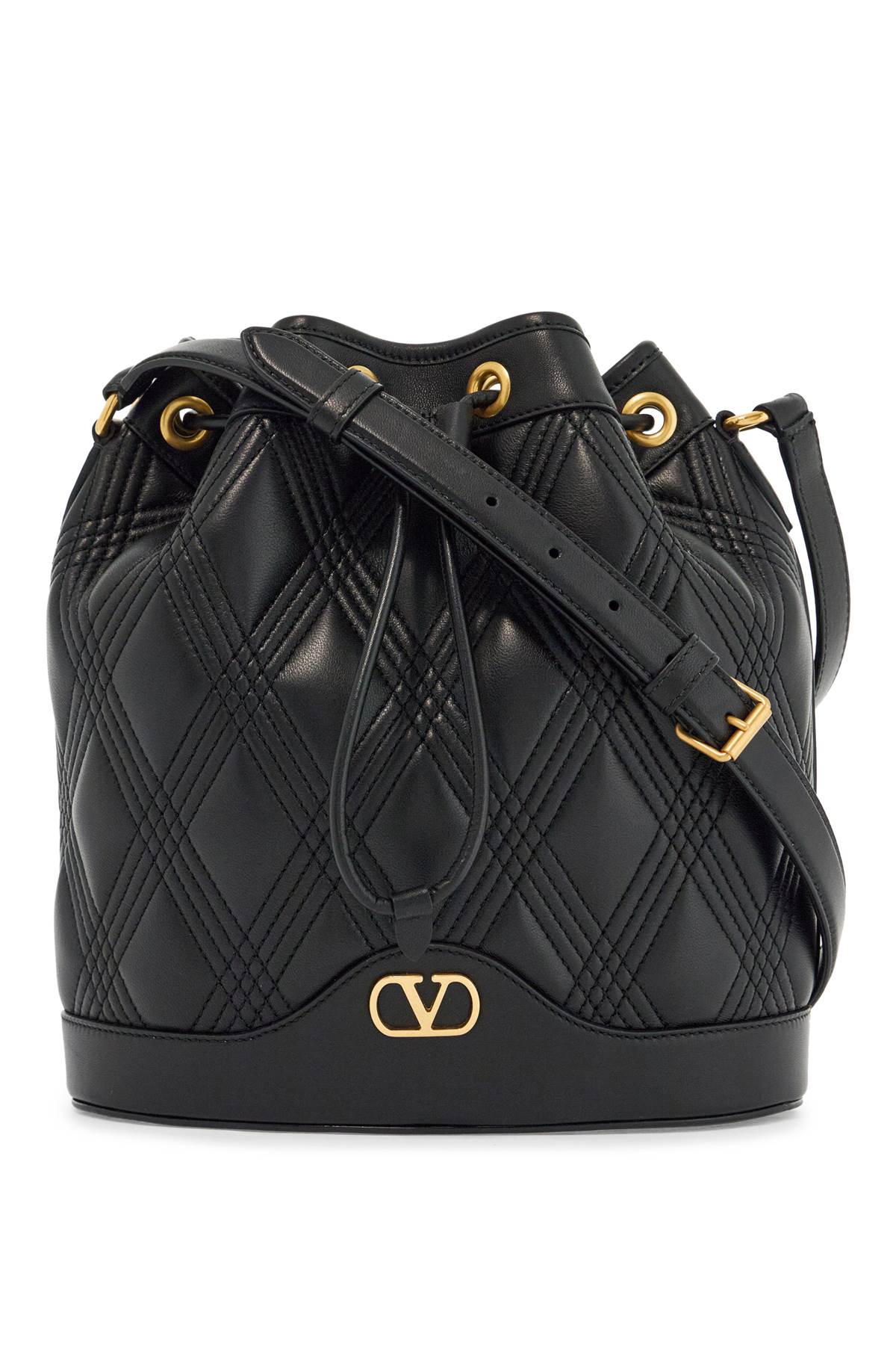 VALENTINO GARAVANI Nappa Leather Quiltie Bucket Handbag