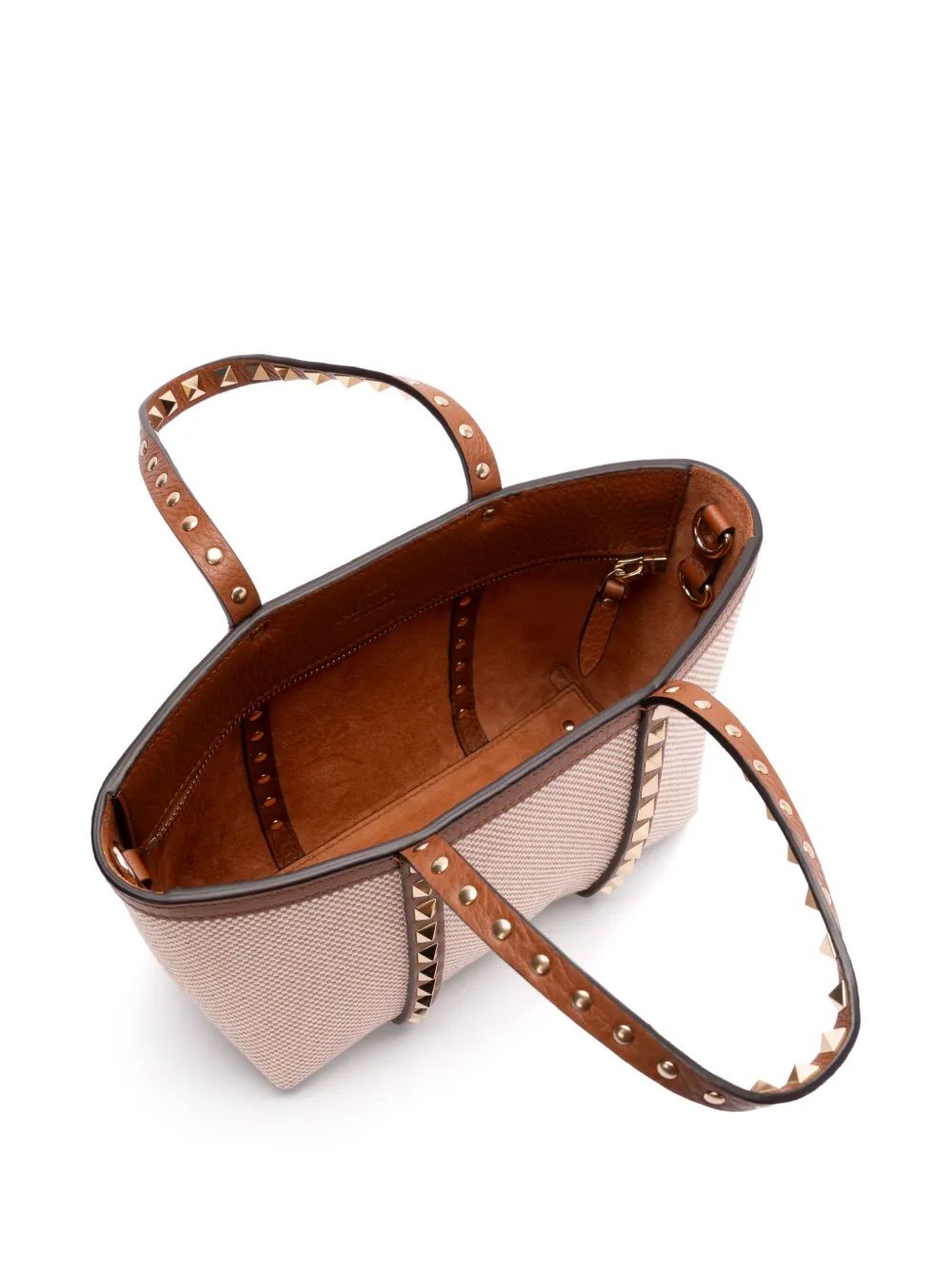 VALENTINO GARAVANI Mini Two-Tone Canvas Rockstud Handbag