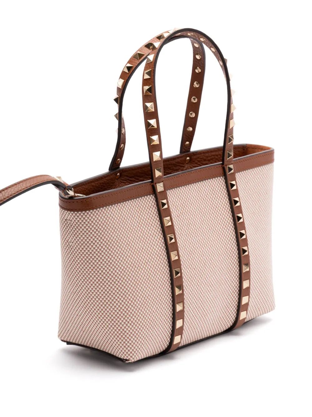 VALENTINO GARAVANI Mini Two-Tone Canvas Rockstud Handbag