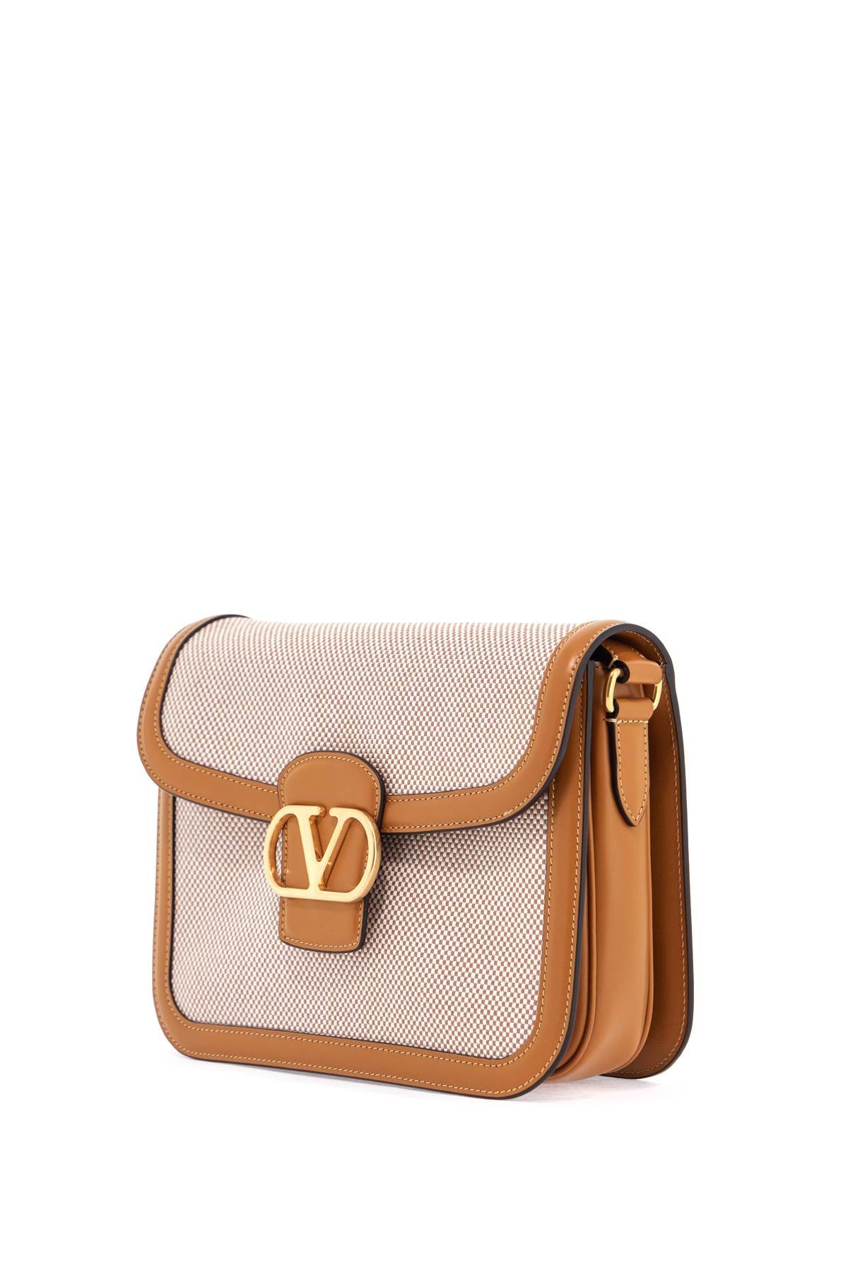 VALENTINO GARAVANI Two-Tone Canvas and Leather 9to5 Shoulder Handbag