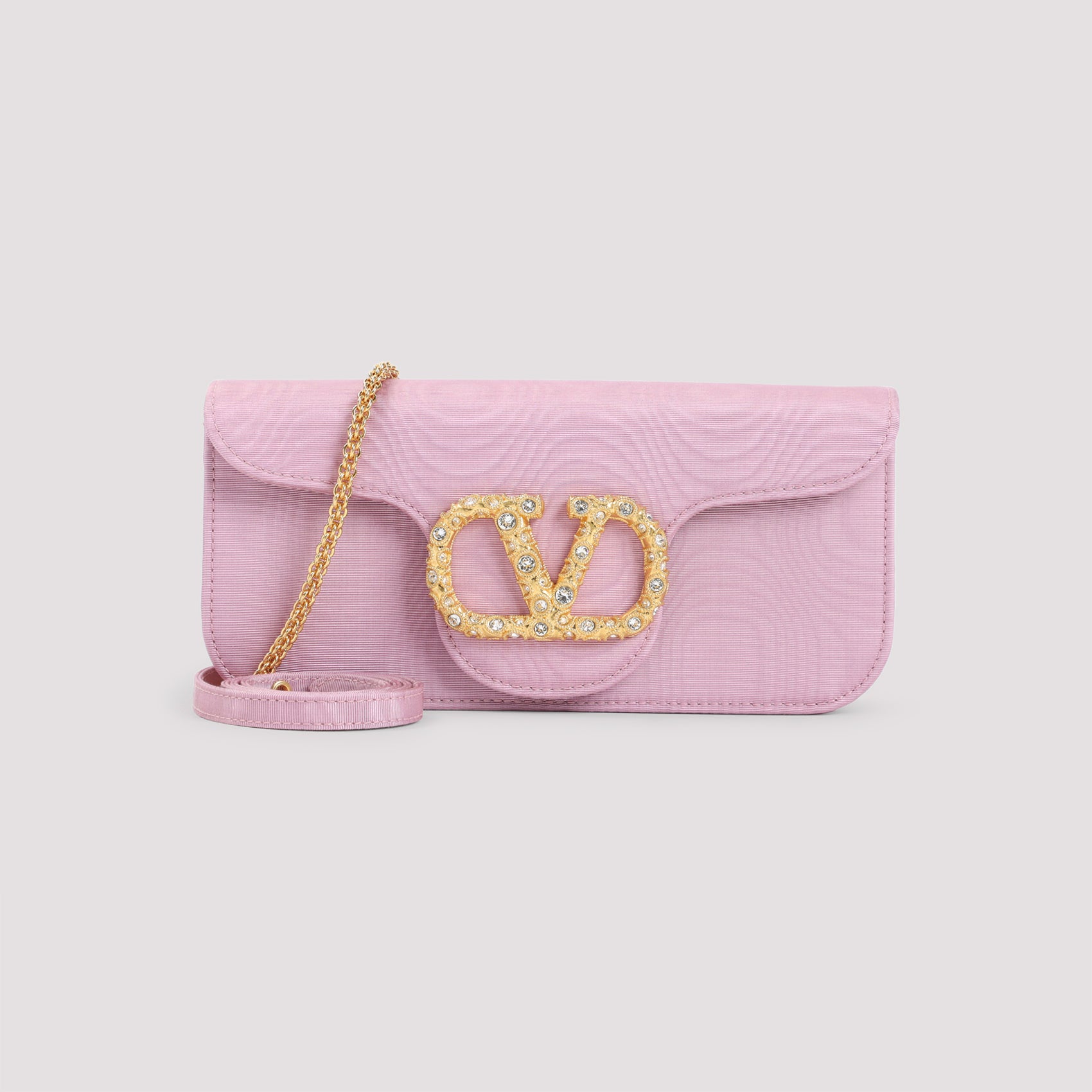 VALENTINO GARAVANI Moiré Textile Mini Clutch - 21cm x 10cm x 4.5cm