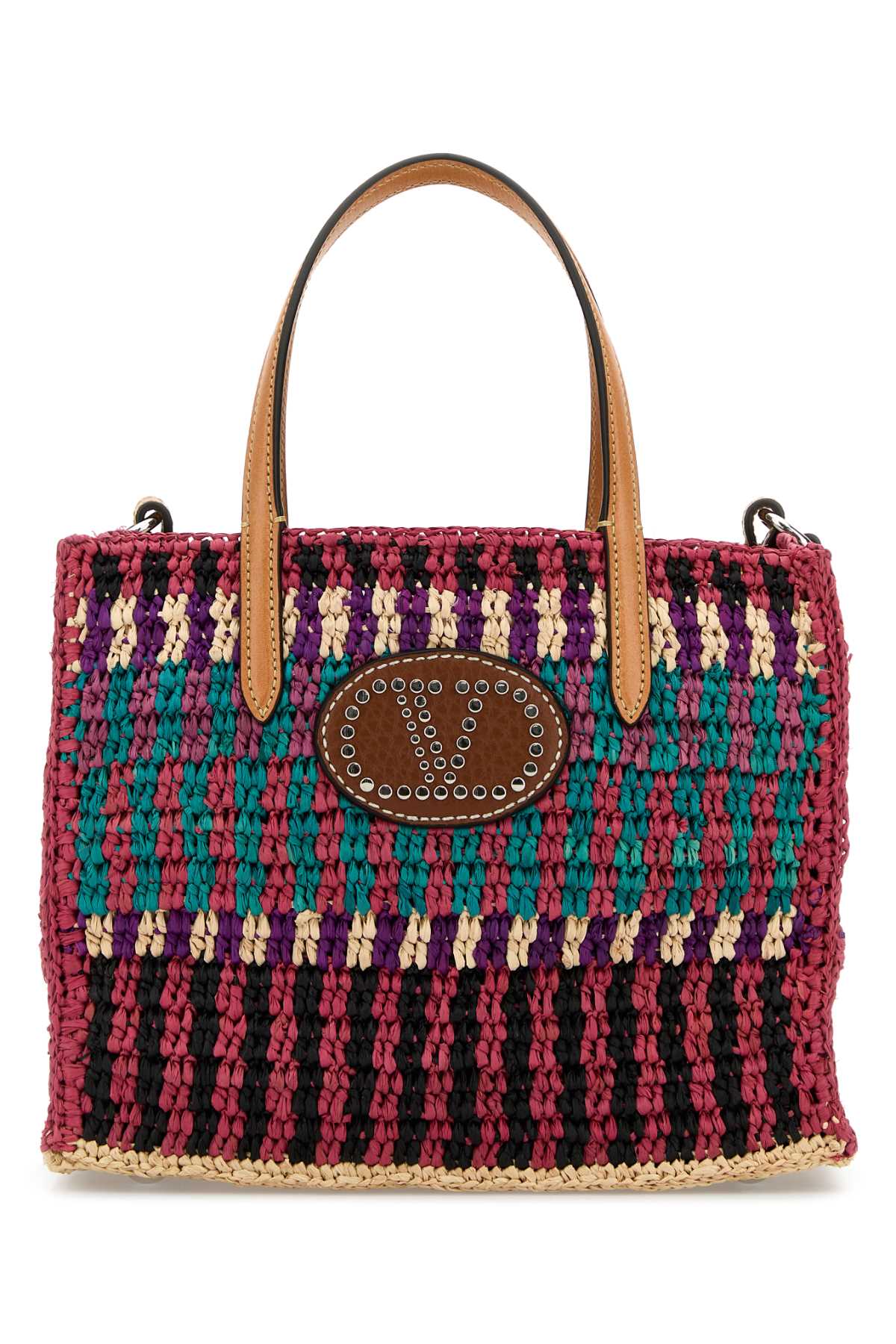 VALENTINO GARAVANI Multicolor Crochet Vlogo Tote Handbag E/W