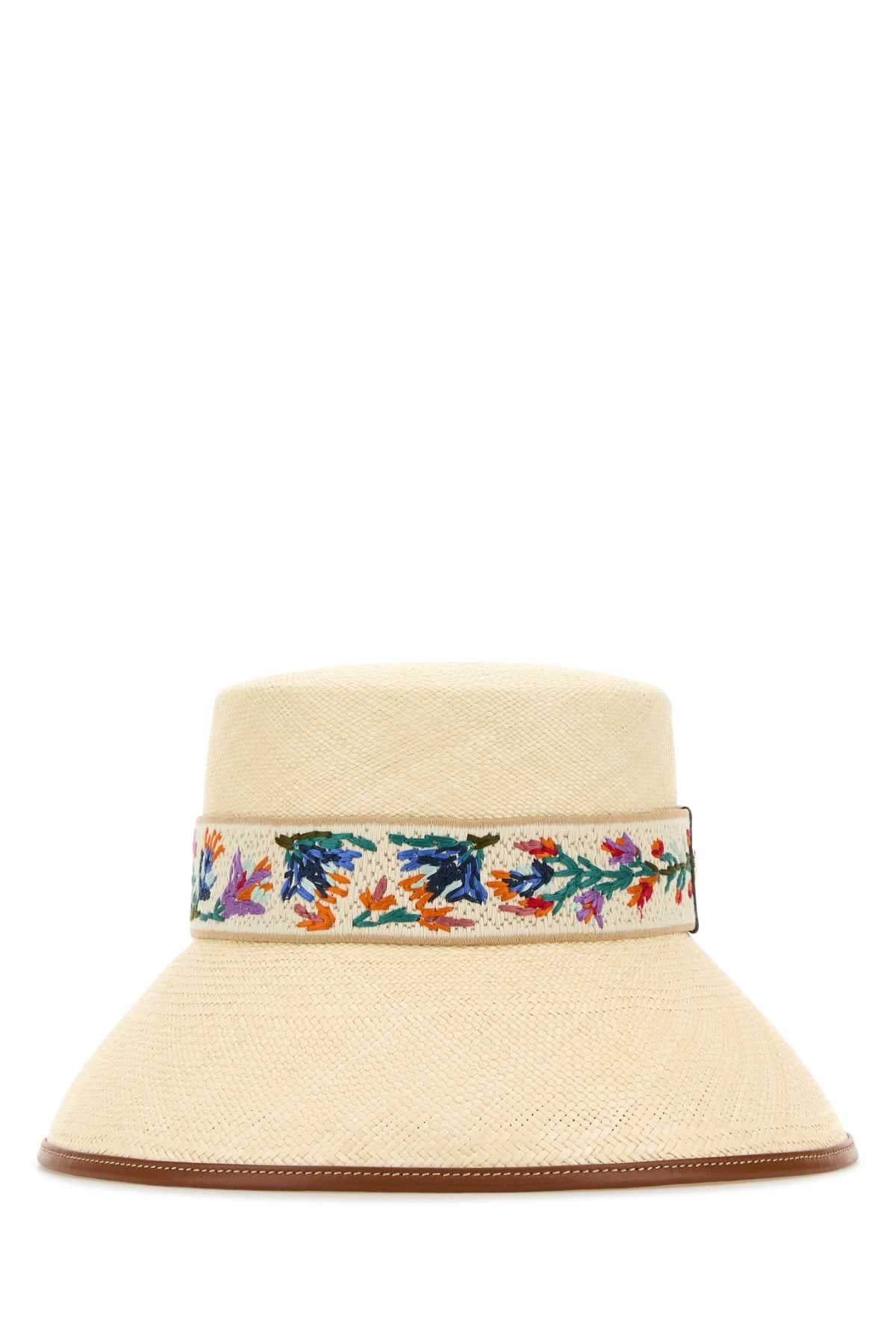 VALENTINO GARAVANI Woven Straw Bucket Hat