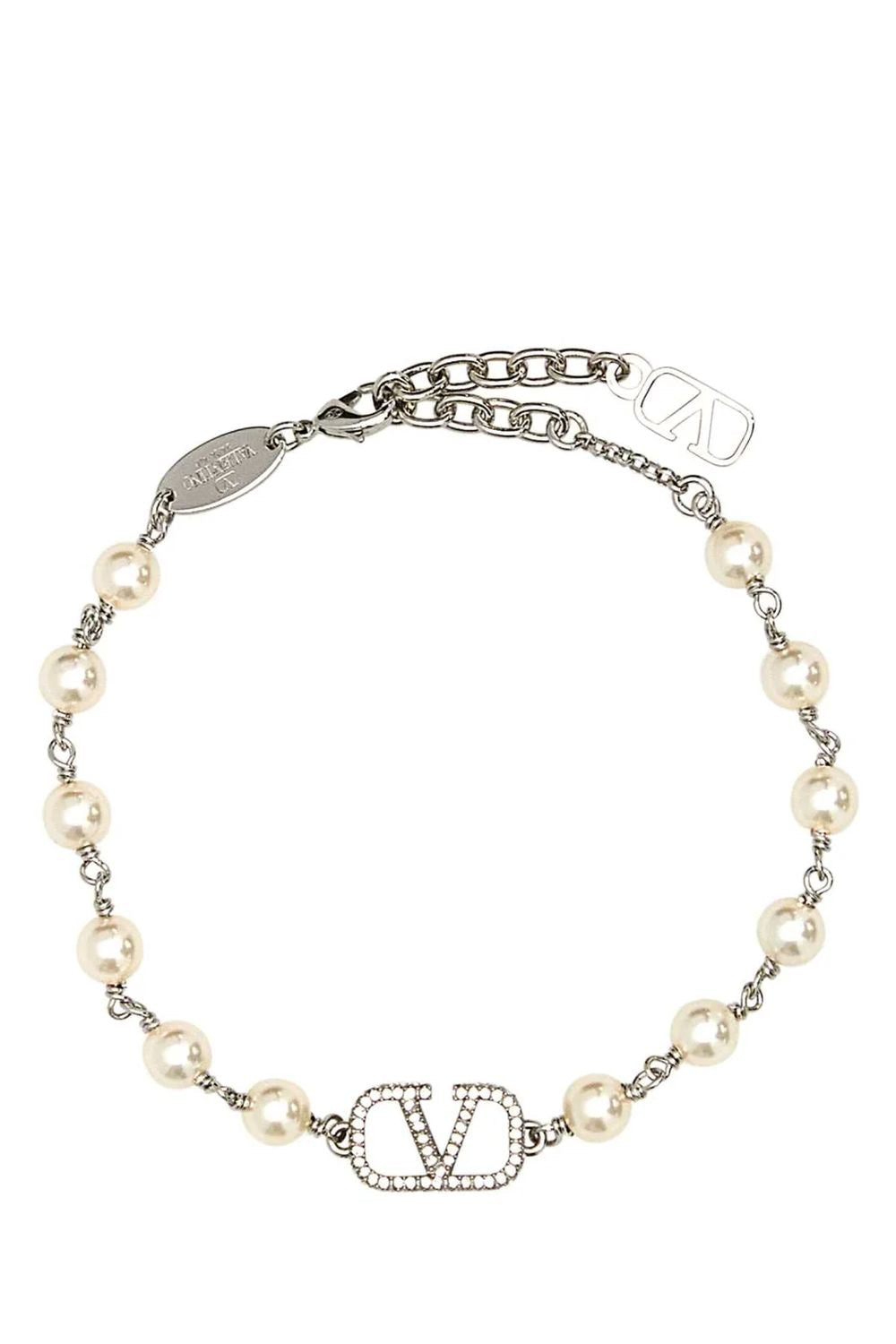VALENTINO Mini Pearl Bracelet with Iconic Logo Detail