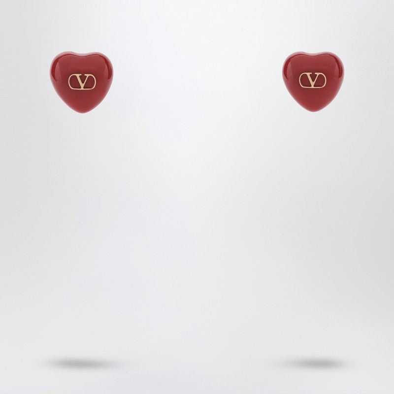 VALENTINO GARAVANI Puffed Heart Earrings with VLogo Signature