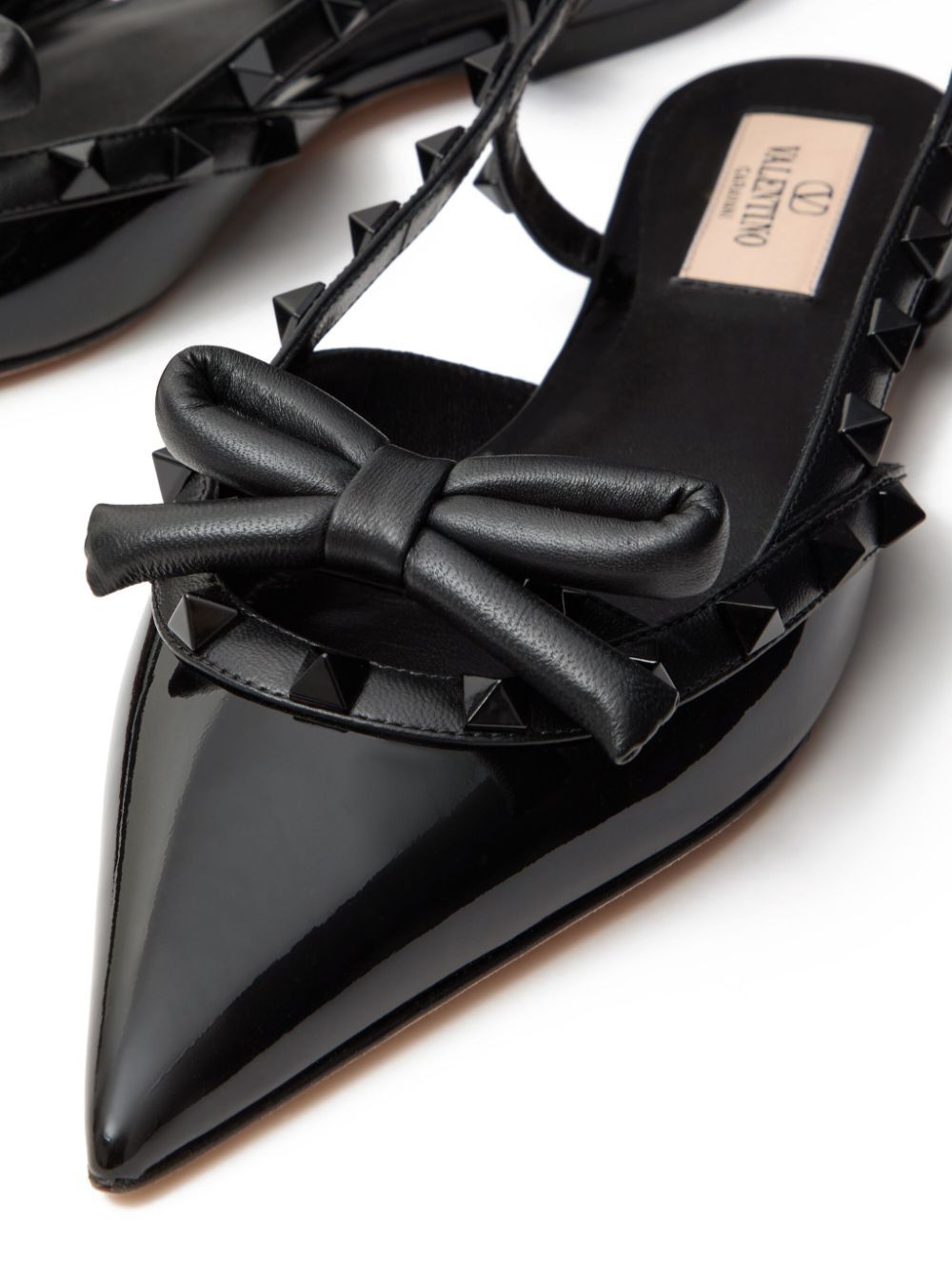 VALENTINO Rockstud Bow Ballerina Shoes for Women