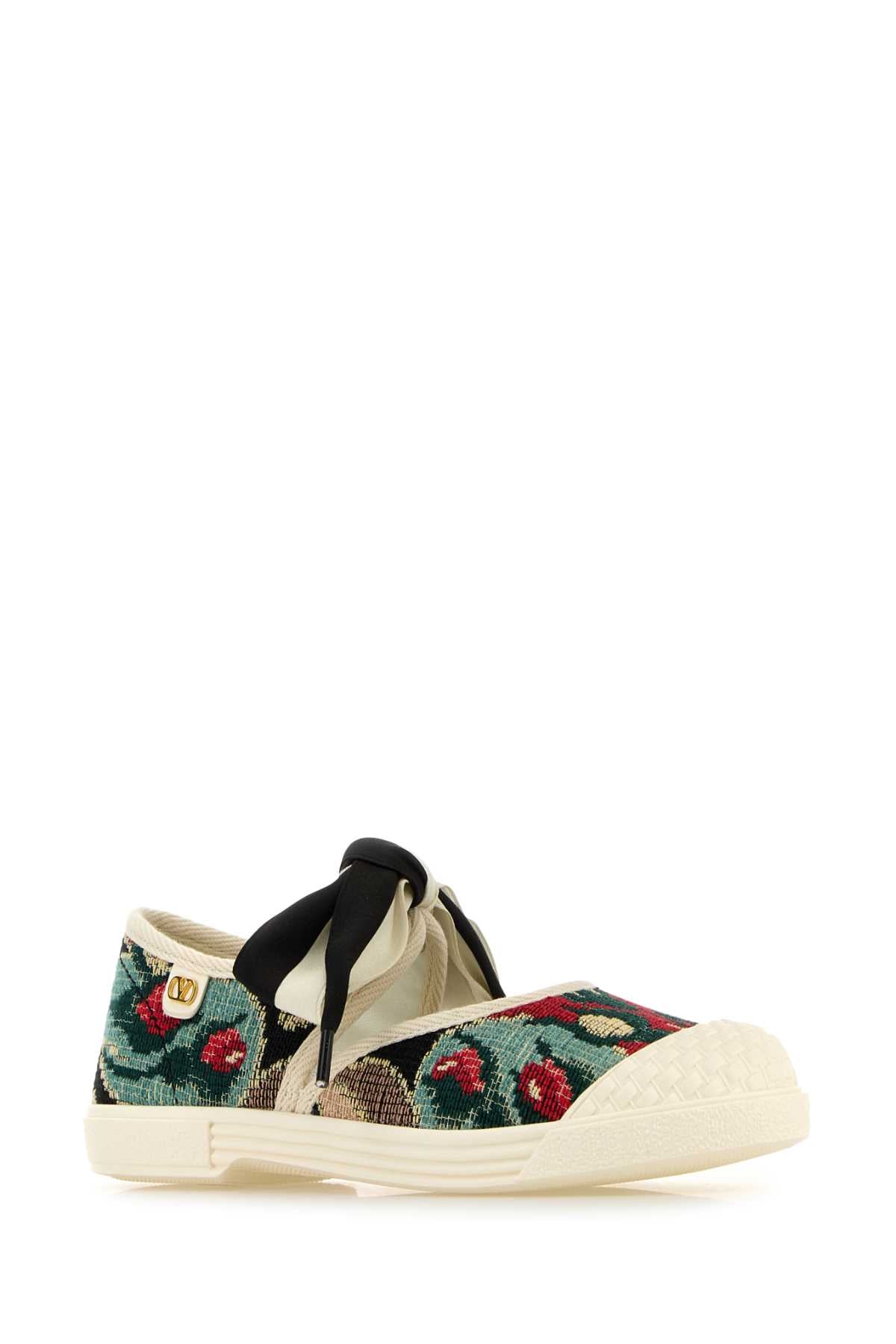 VALENTINO GARAVANI Embroidered Canvas Bay Slip-Ons for Women