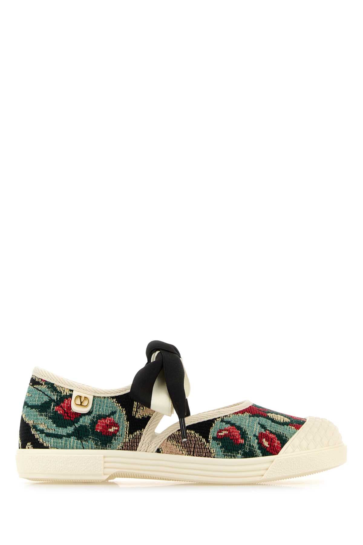 VALENTINO GARAVANI Embroidered Canvas Bay Slip-Ons for Women