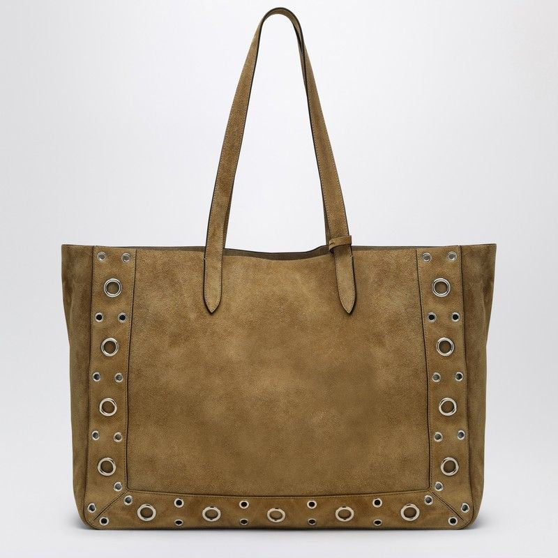 VALENTINO GARAVANI Large Suede Shopping Tote Handbag