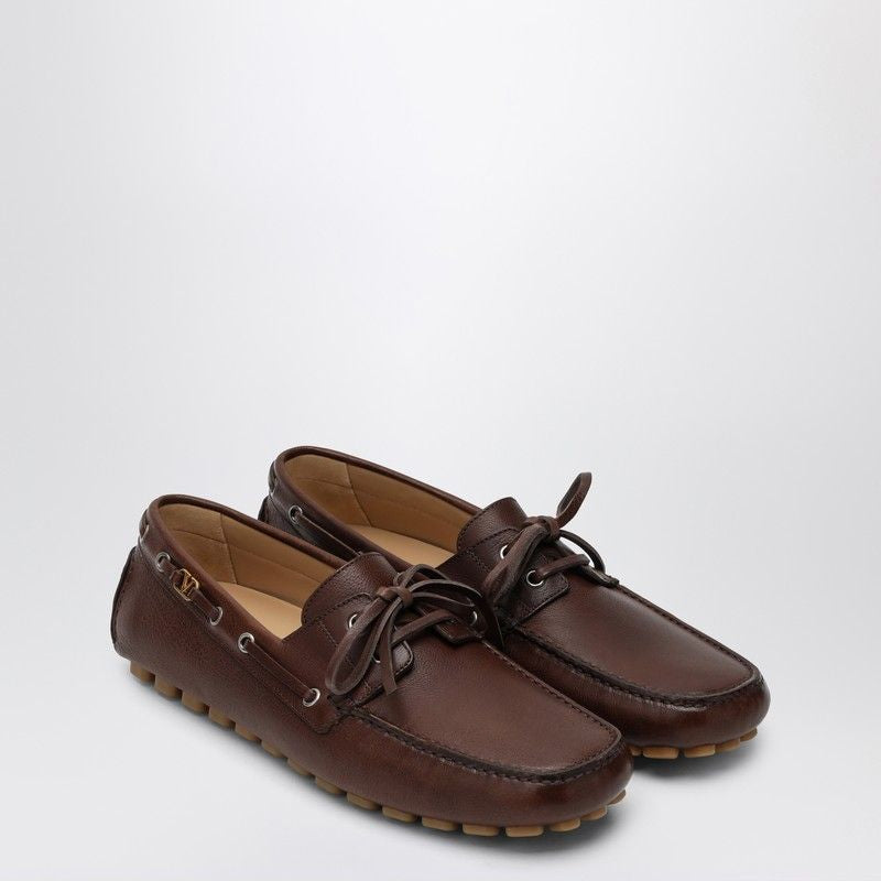 VALENTINO GARAVANI Leather Moccasin Driver with Vlogo Detail