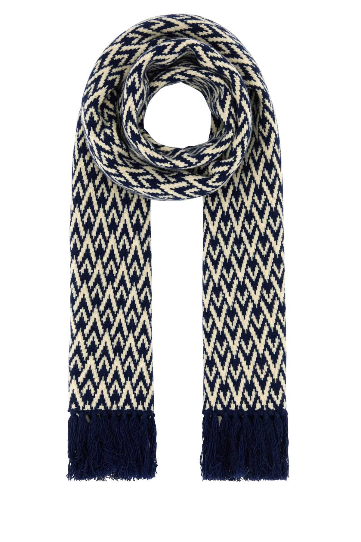 VALENTINO GARAVANI Embroidered Wool V Scarf for Men - SS25 Collection