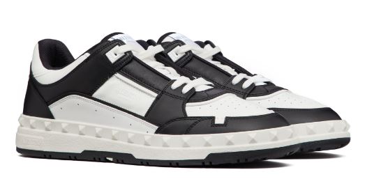 VALENTINO Leather Panelled Sneakers with Signature Details