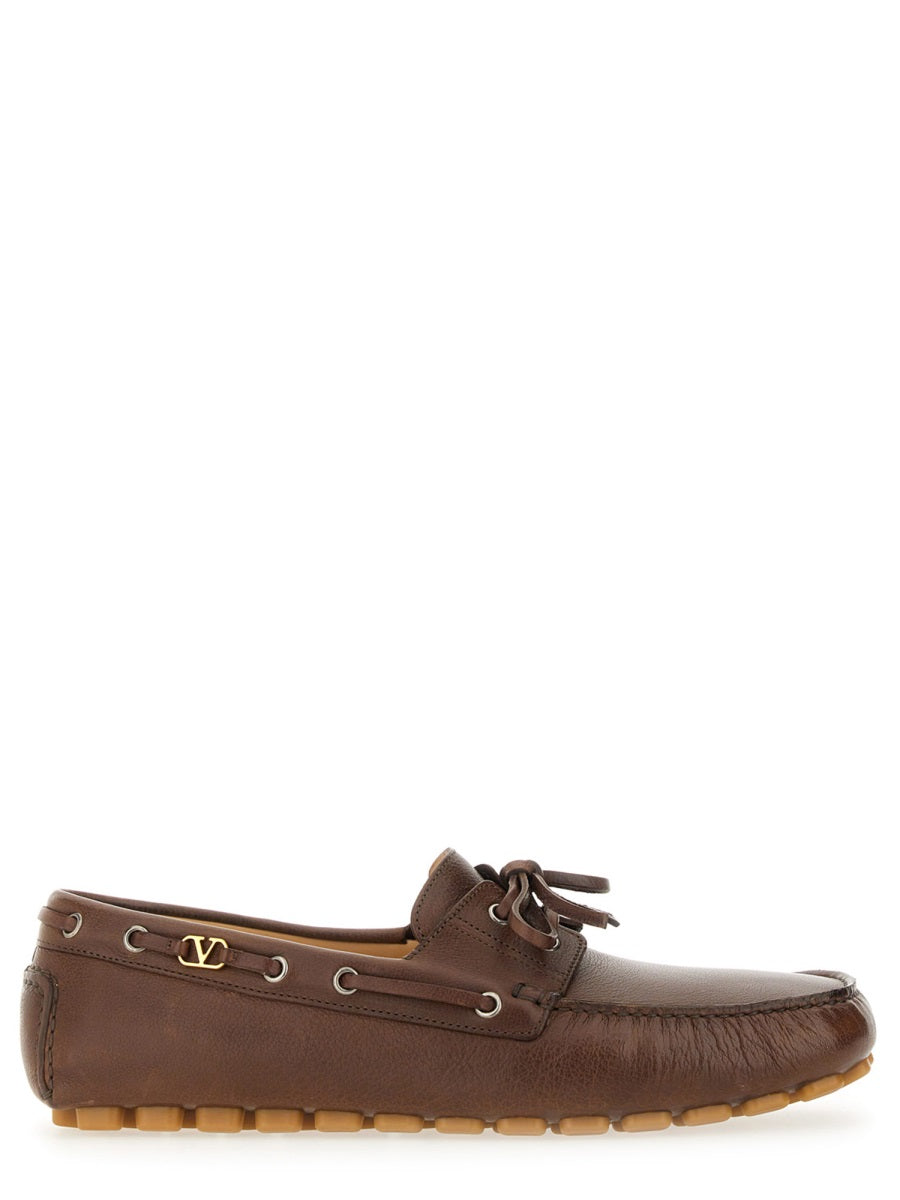 VALENTINO GARAVANI Signature Moccasin with Vlogo Detail - Men's Footwear