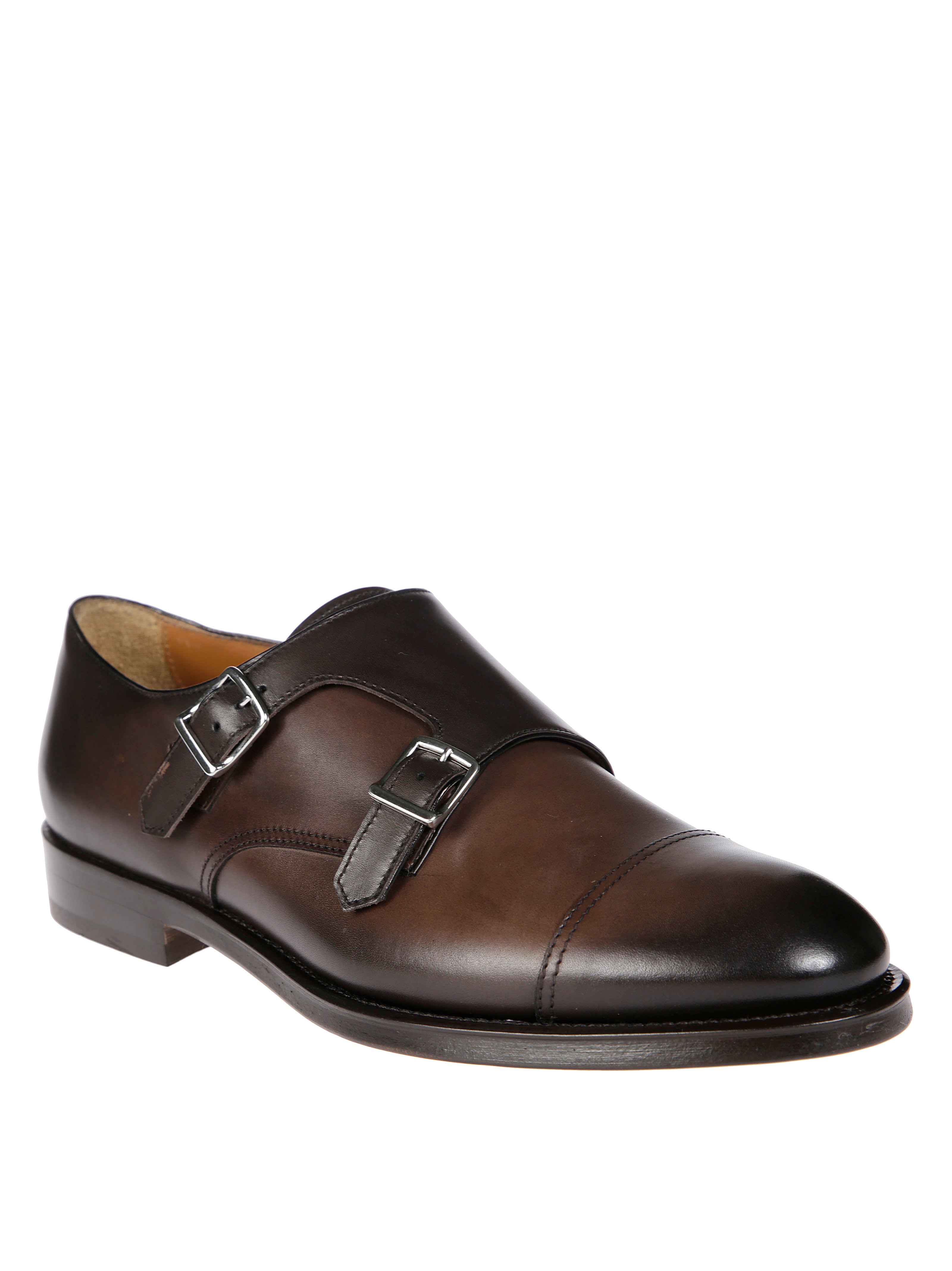 DOUCAL'S Double Buckle Suede Moccasin